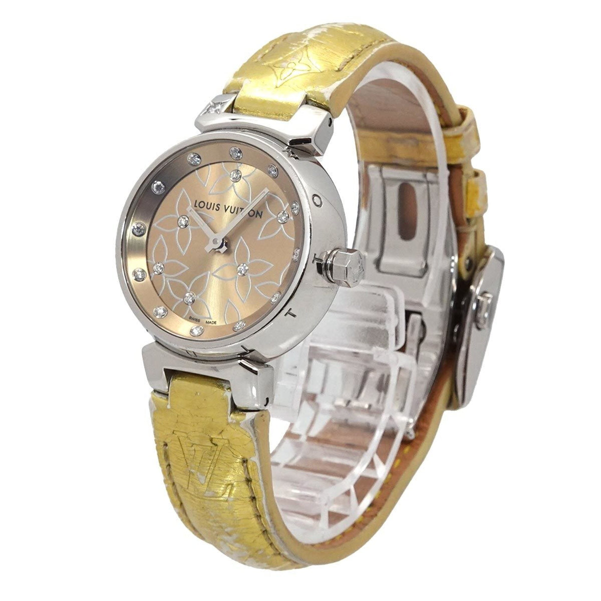 Louis Vuitton Tambour Q121M Gold Dial 28mm Watch