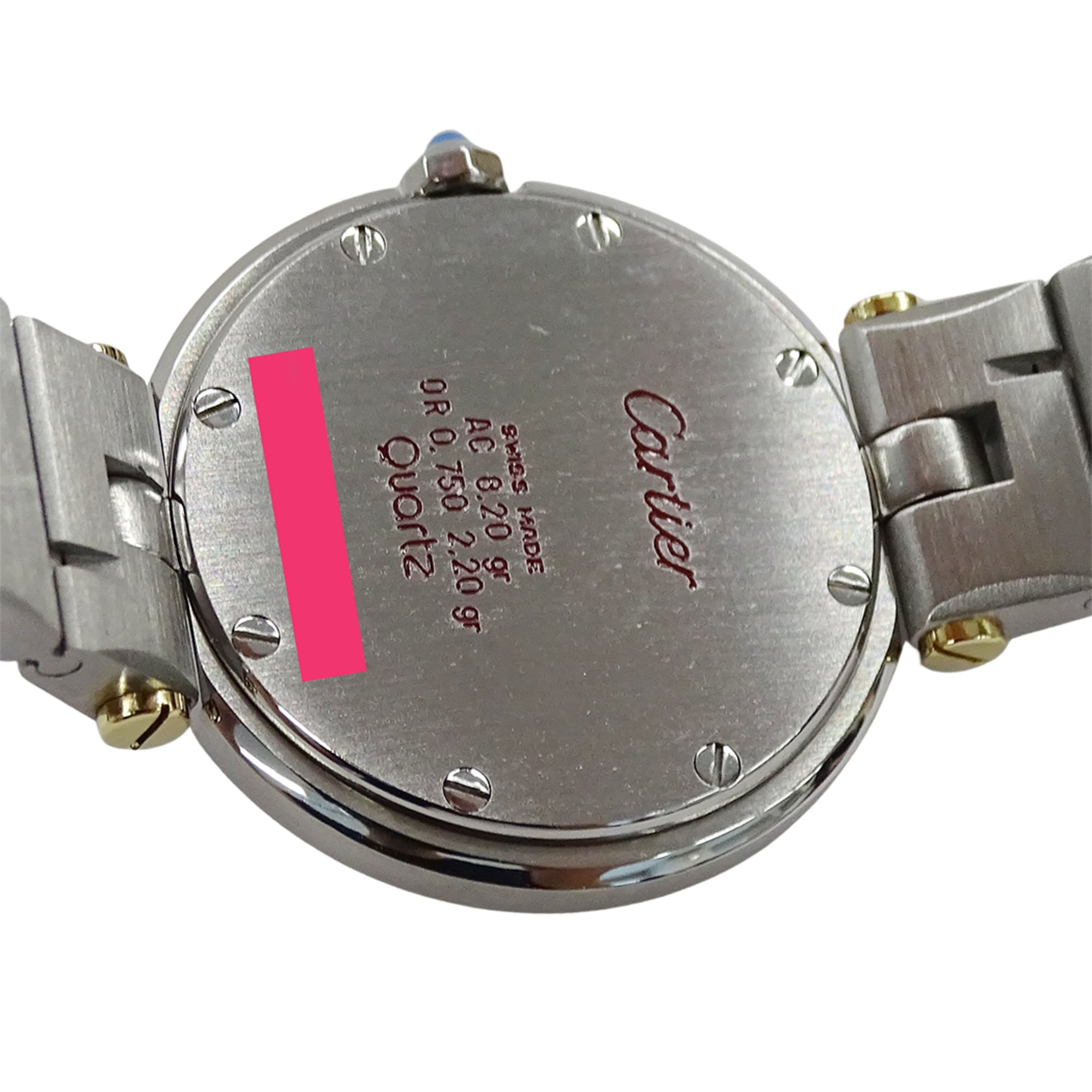 Cartier wo Santos VendÃ´me SM quartz movement stainless steel (SS) gold (YG) model number 84041488.