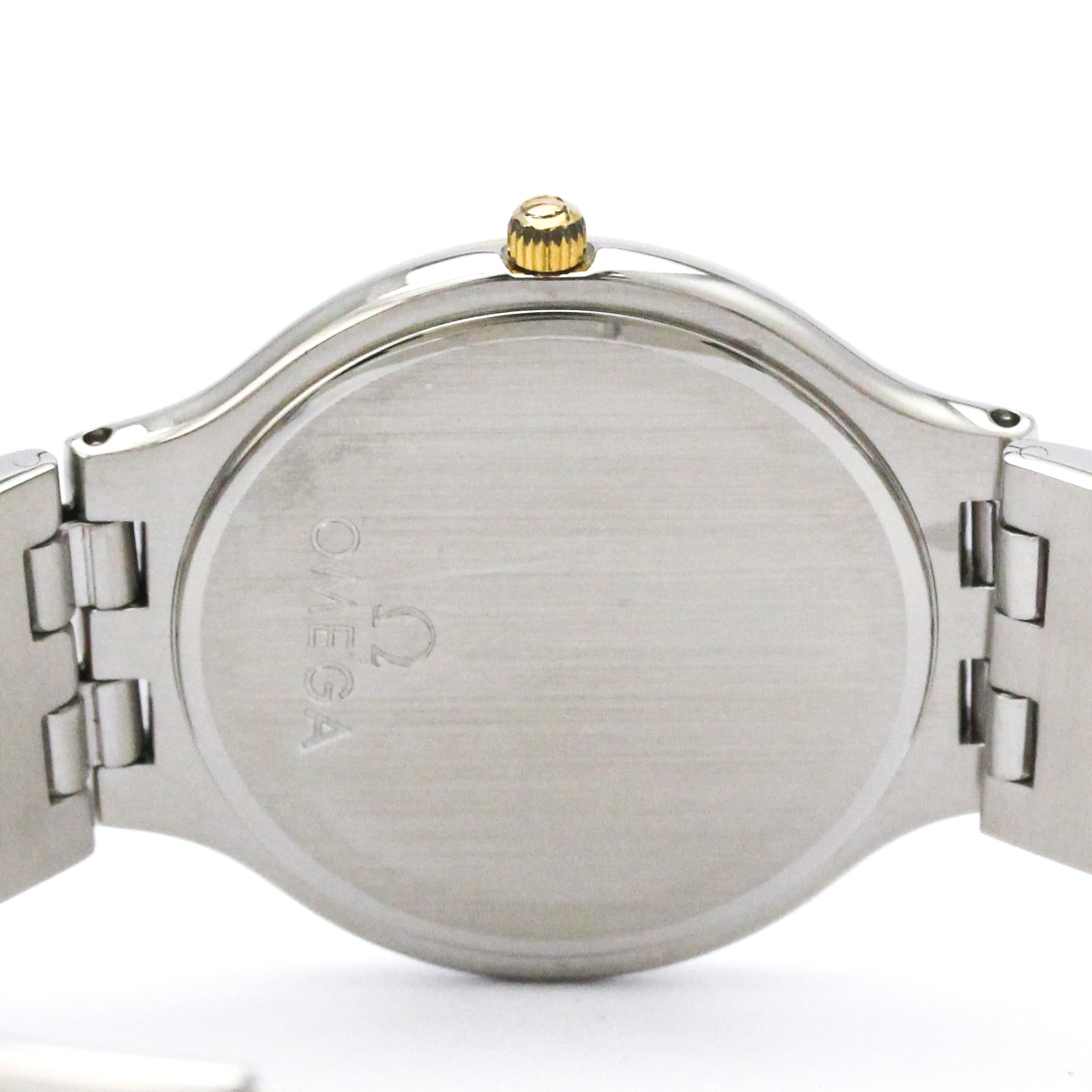 OMEGA De Ville Herrenuhr aus 18-karätigem Gold und Edelstahl Quarz 196.0316