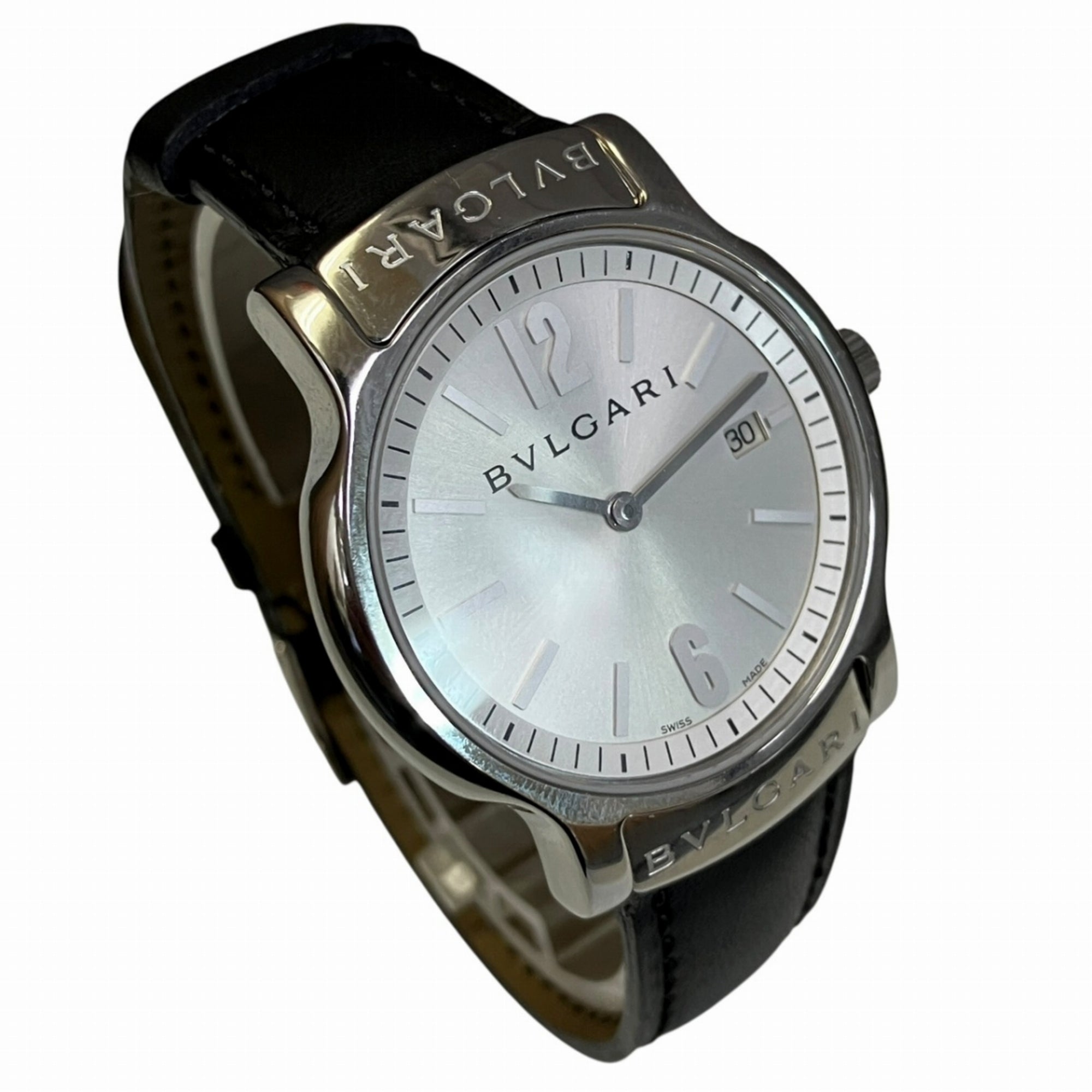 Bulgari Bulgari Solo Tempo watch, total weight 38.1g, stainless steel, genuine leather strap, quartz movement, ST35S