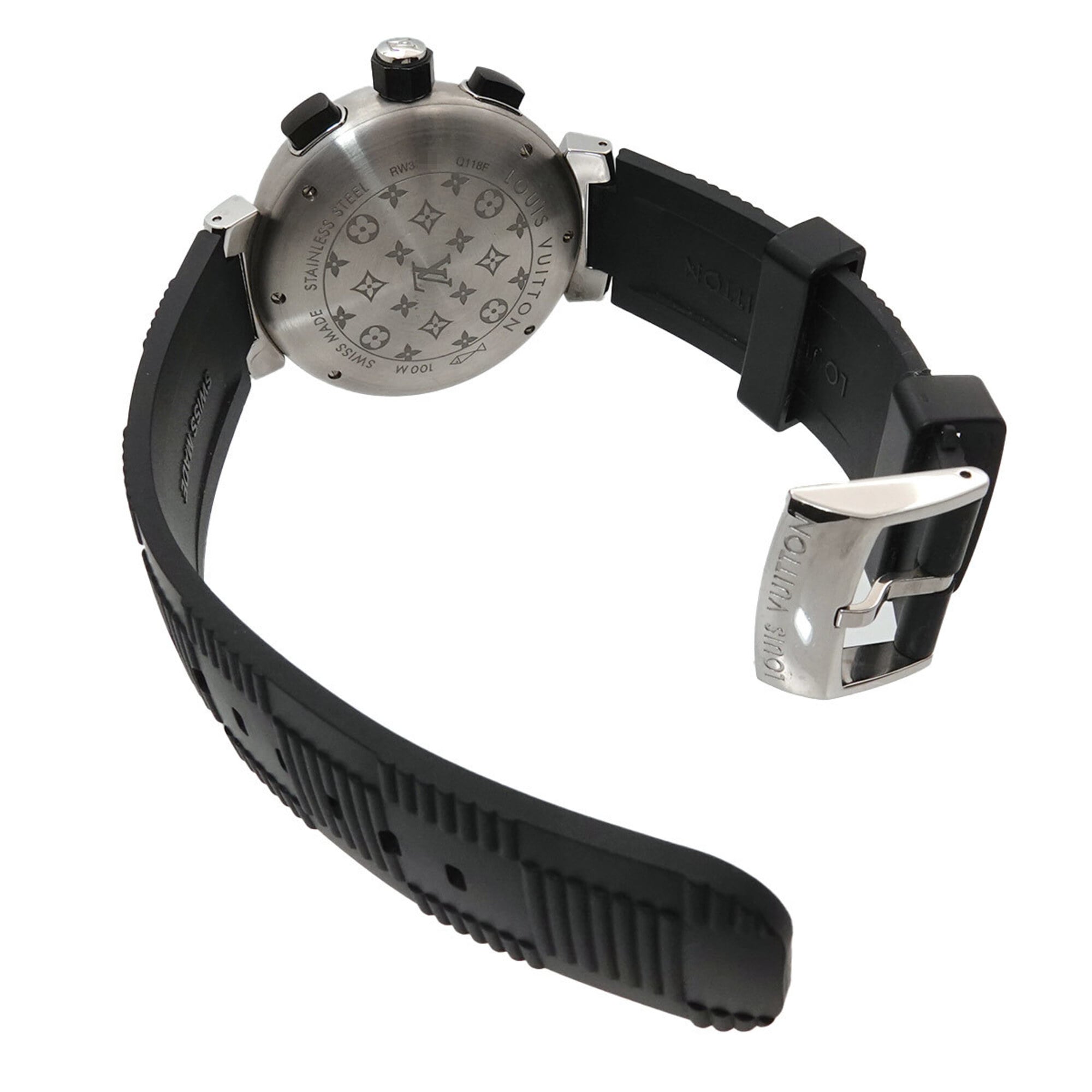 Louis Vuitton Tambour In Black Q118F Black Dial 41mm Watch