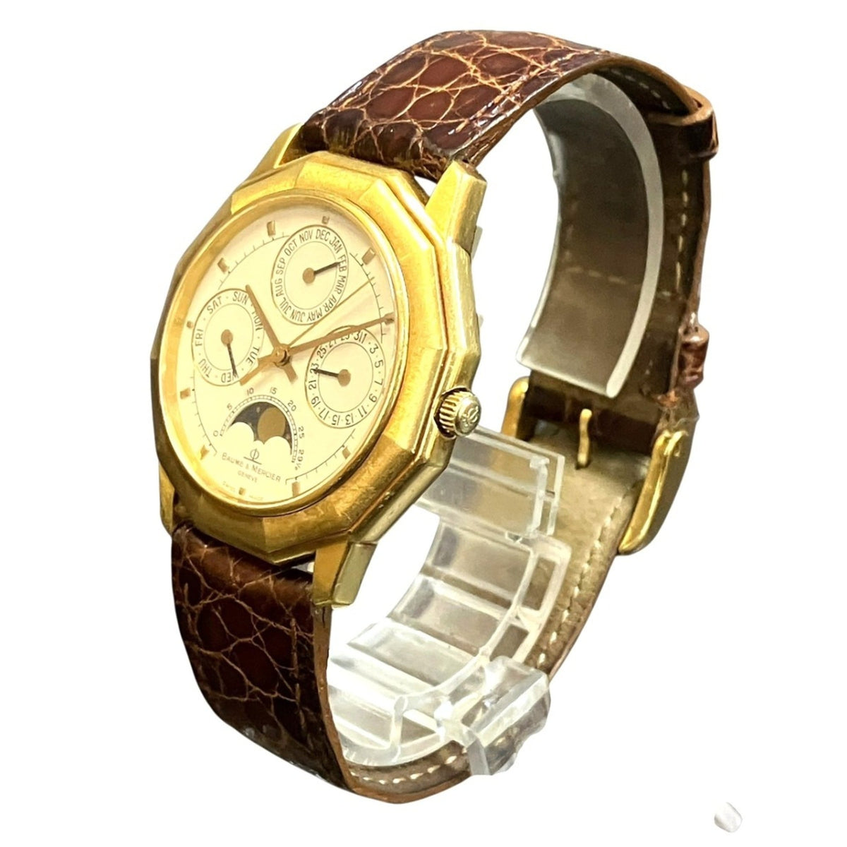Baume & Mercier Riviera Mondphase Dreifachkalender 87312 Weiß Zifferblatt 33 mm Uhr