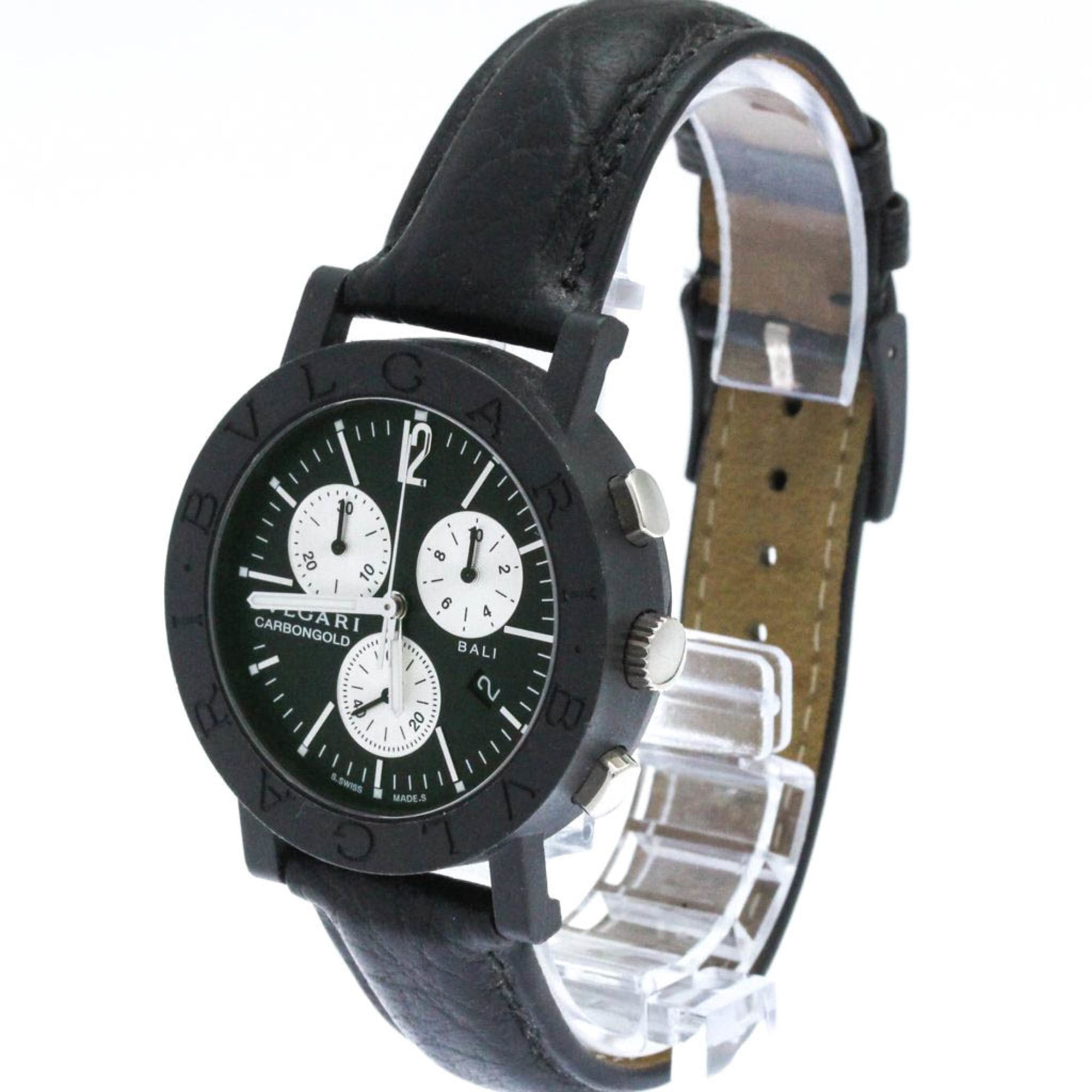 BVLGARI Carbon Gold Chronograph Bali Quartz Unisex Watch BB38CLCH
