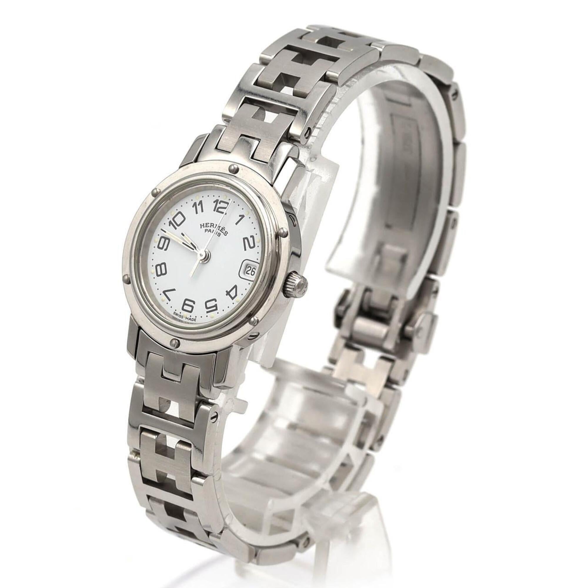 Hermes Clipper CL4.210 horloge met witte wijzerplaat, 24 mm