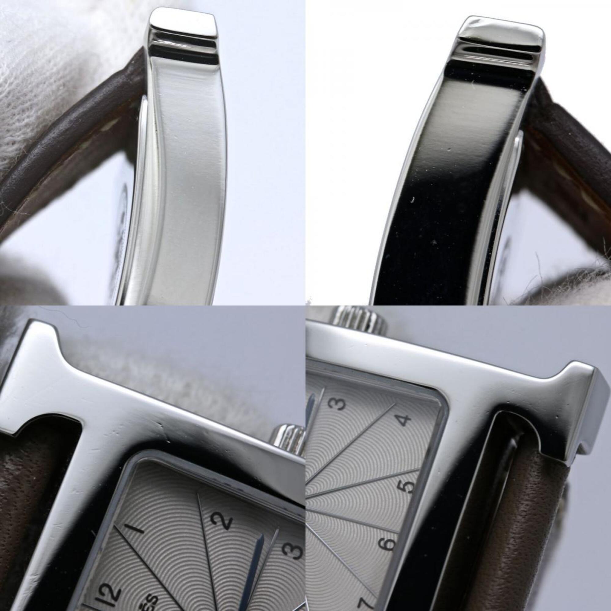 HERMES H- HH1.210.260 WW18 Wo Stainless Steel x Cowhide Leather 40556