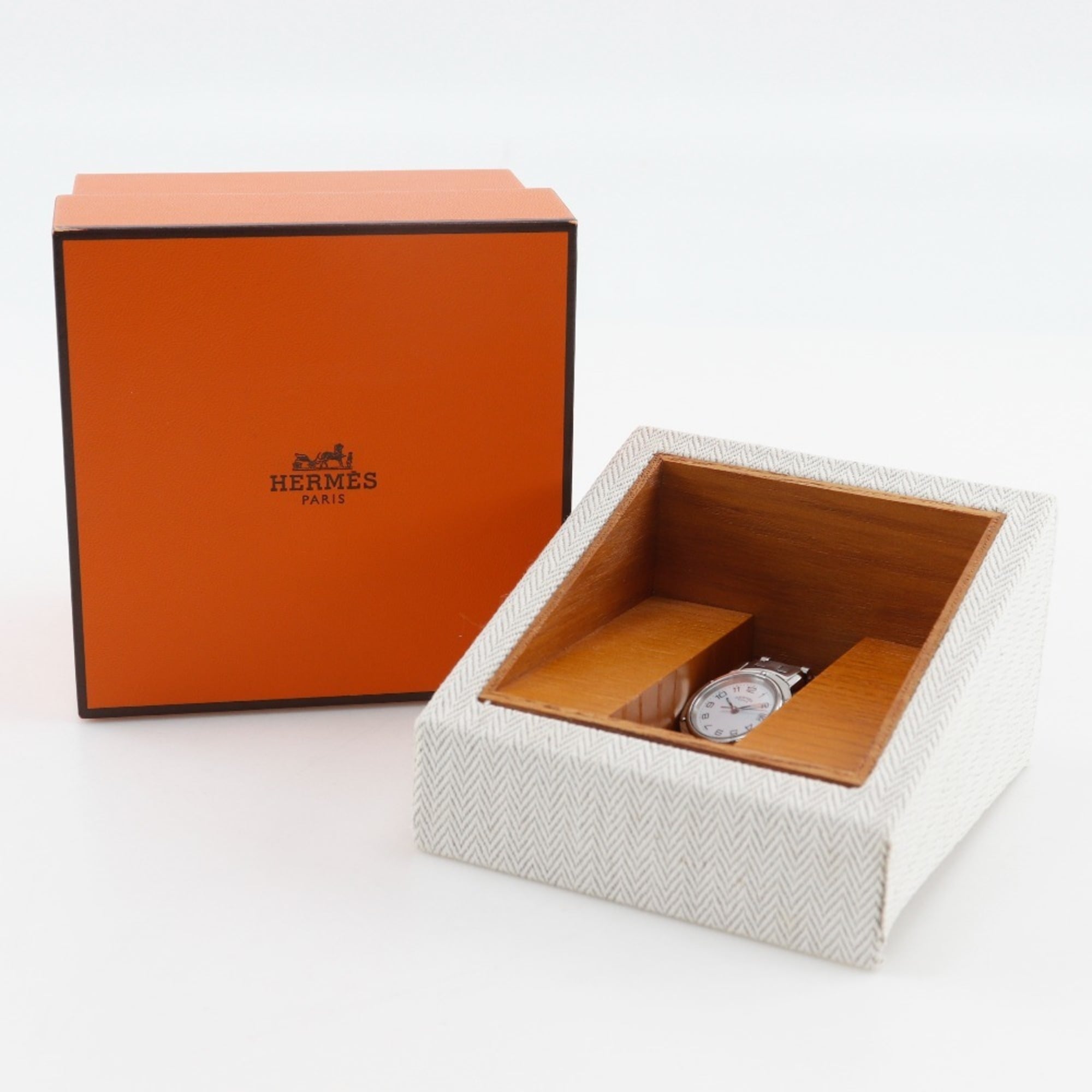 Hermes HERMES Clipper-horloge CL4.210 Roestvrij staal Kwarts Analoog display Witte wijzerplaat Dames S212224805