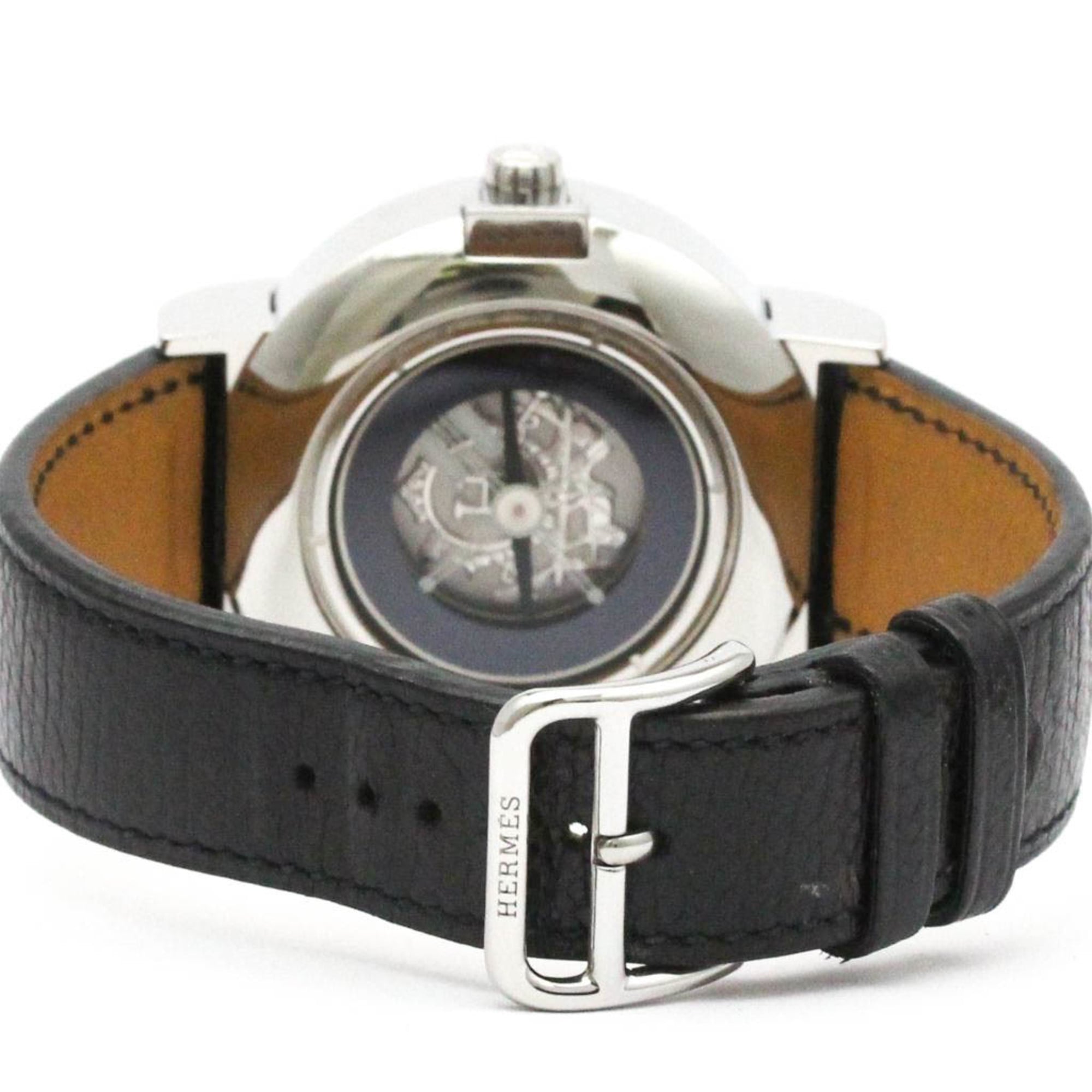 HERMES Nomade Compass Steel Auto Quartz Mens Watch NO2.910 Polished