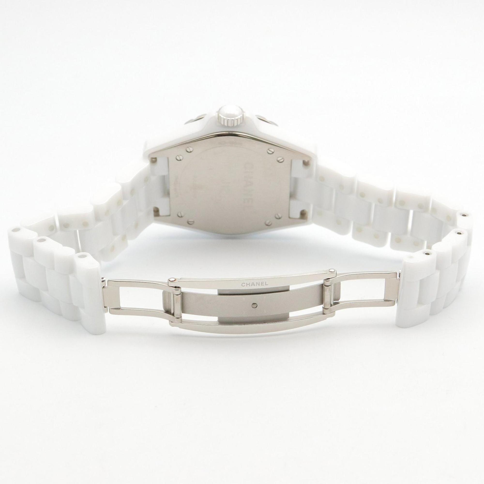 Chanel J12-365 keramisch herenhorloge met diamanten, zilver, H4345