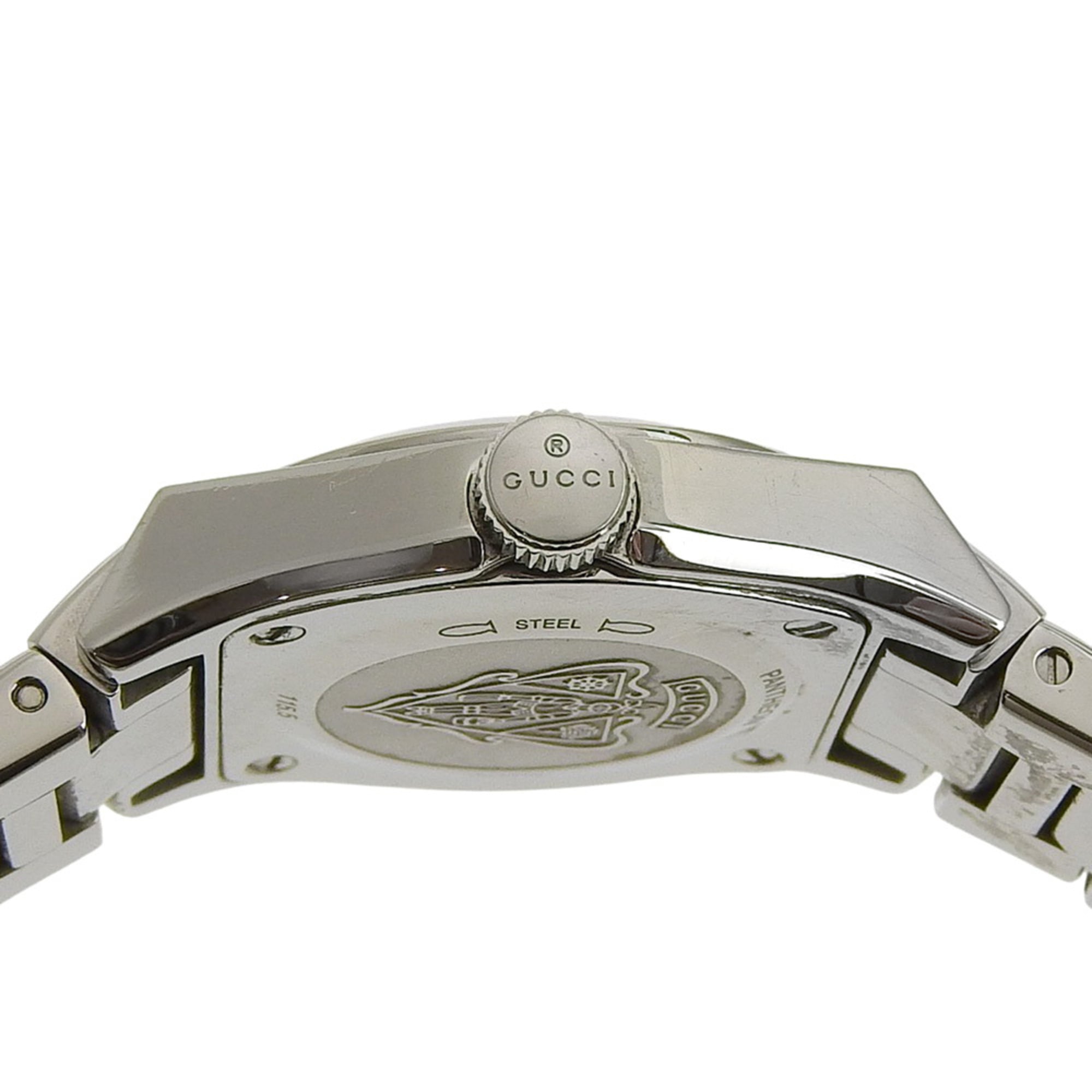 Gucci Pantheon Watch 115.5 Stainless Steel Quartz Analog Silver Dial W