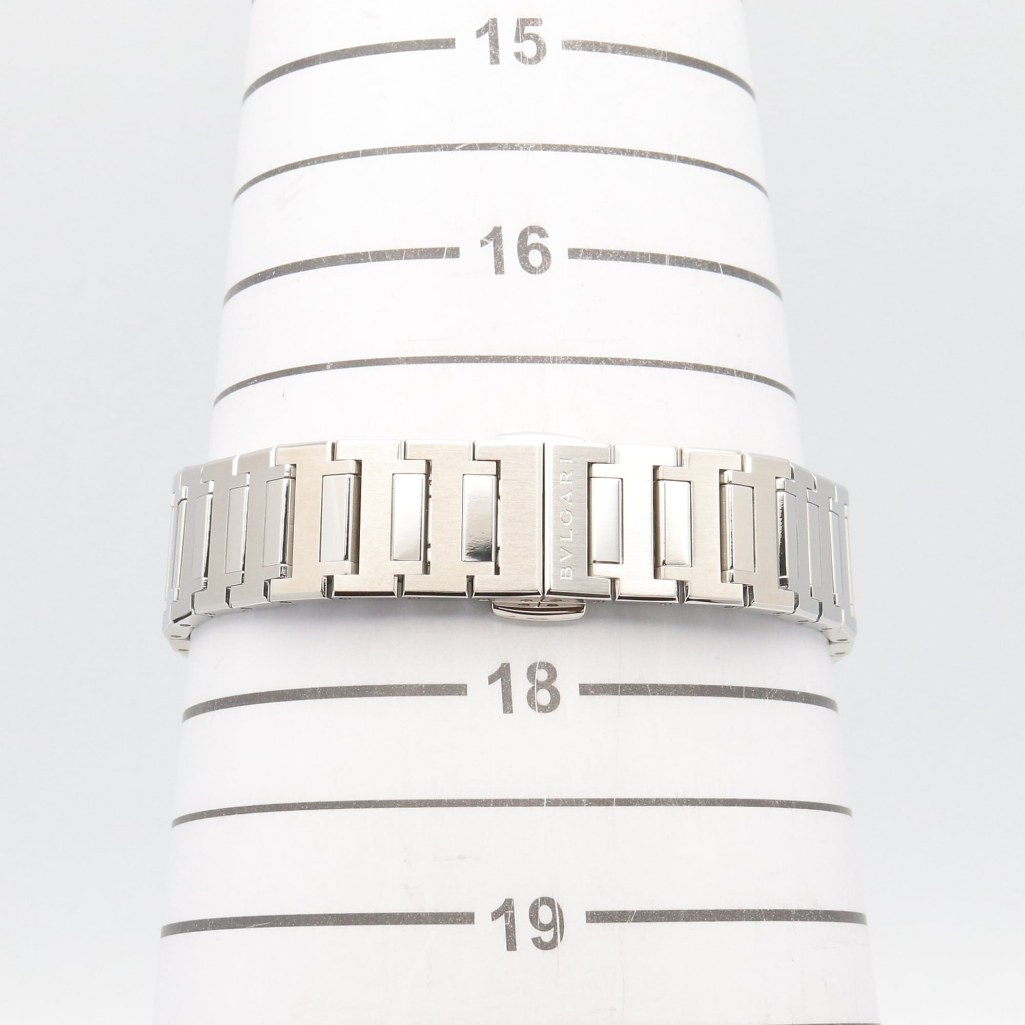 Montre BVLGARI Bulgari à 12 diamants, or Rose 18 carats (PG) et acier inoxydable, pour femme, tons gris, BBP33SG