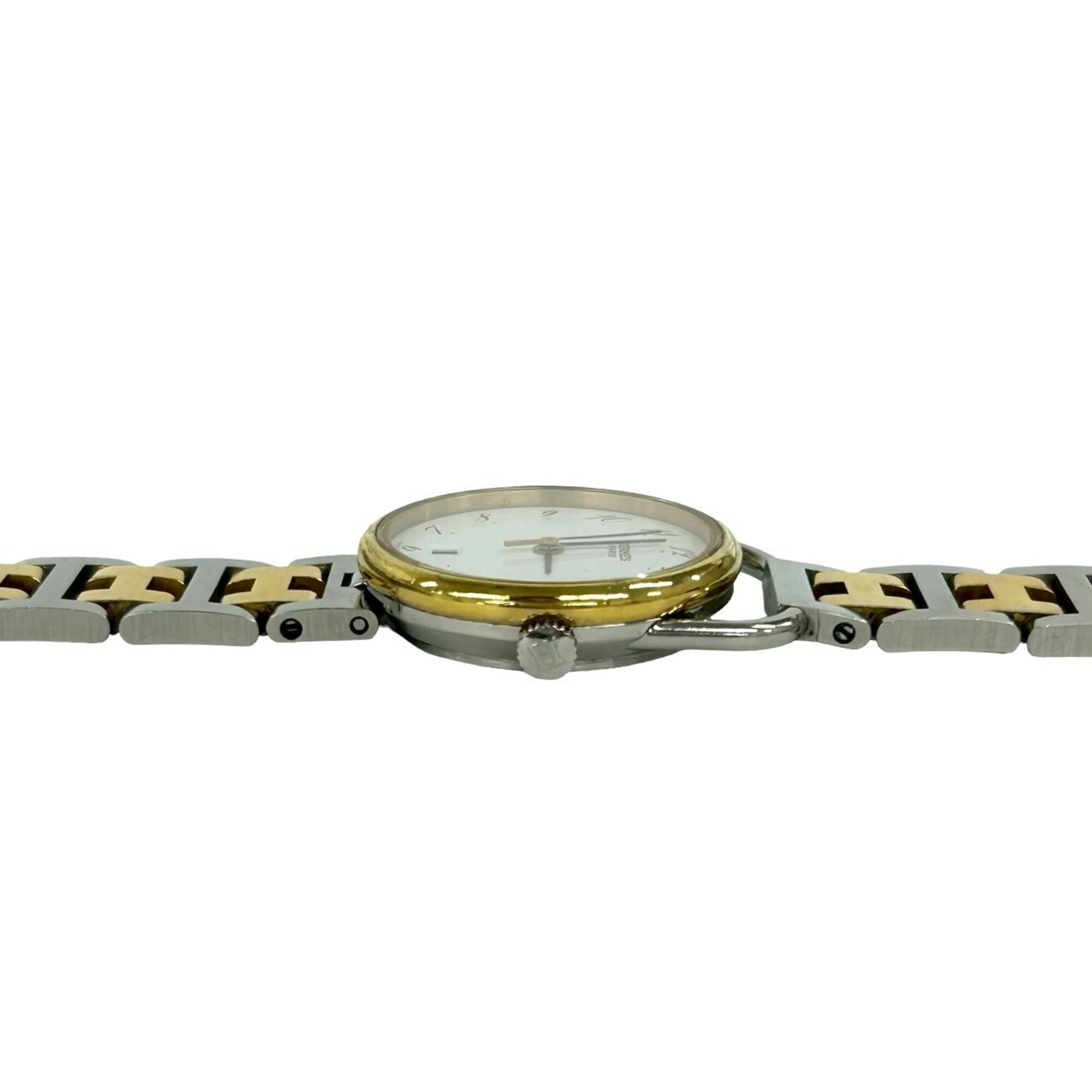 HERMES Vintage Profile GP Stainless Steel Quartz Gold 32947