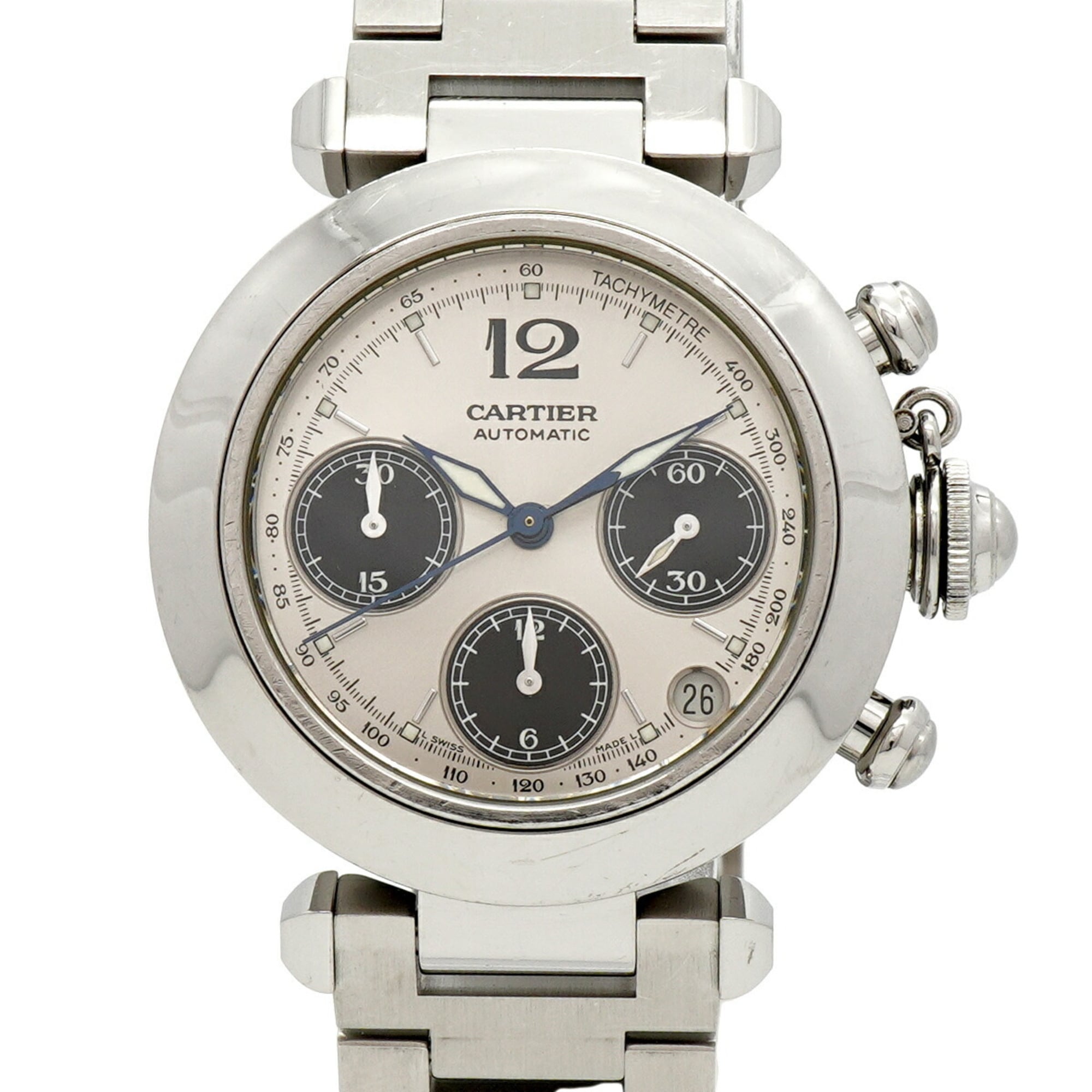Cartier Pasha C W31048M7 Silver Dial Men's Watch