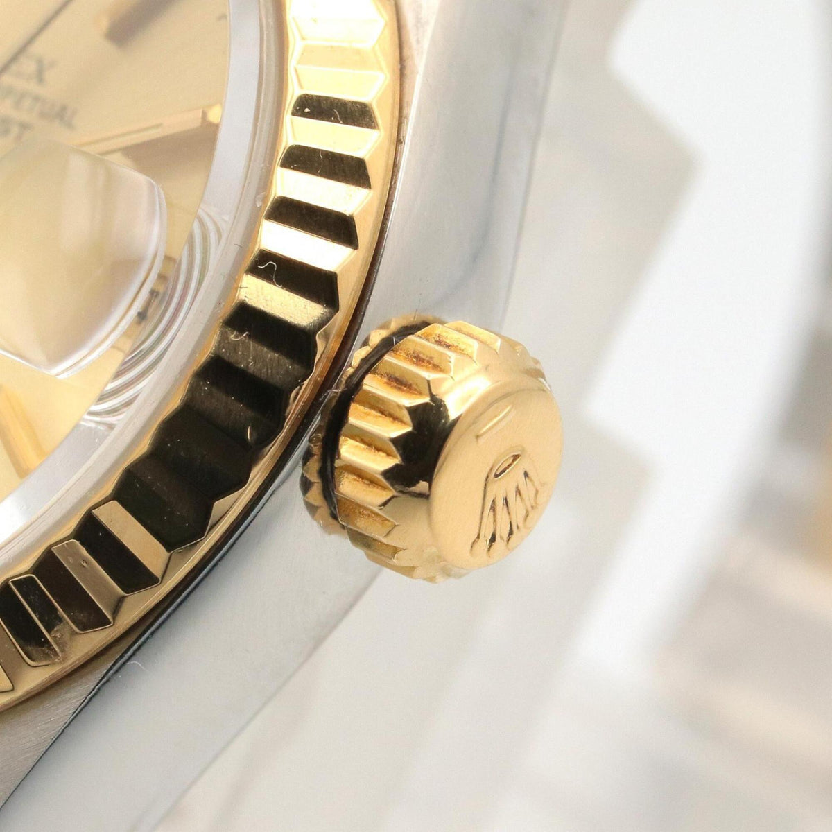 Rolex Datejust 90 Champagner Bar 18 K (69173, goldenes Zifferblatt, 26 mm Uhr)