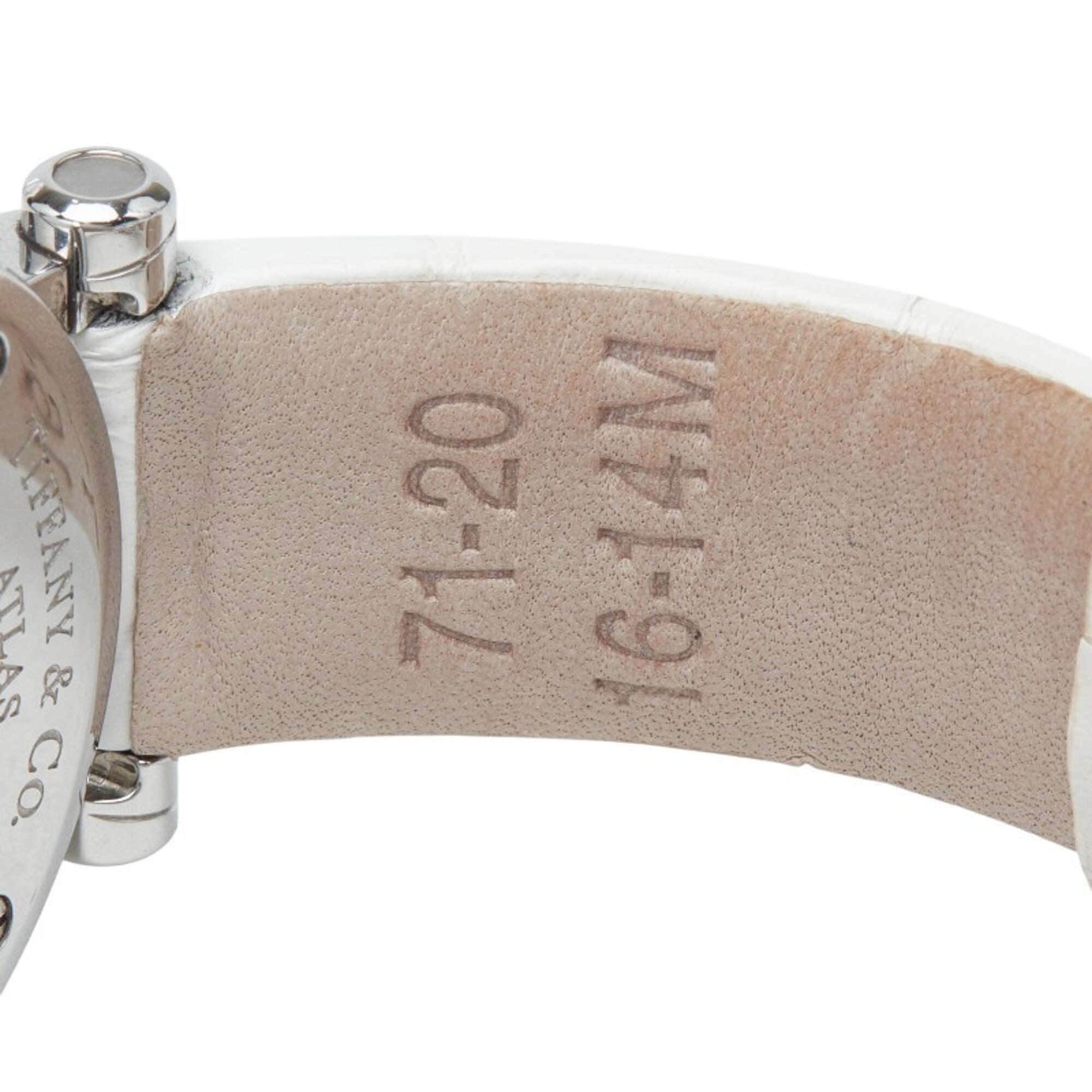 Tiffany &amp; Co. Atlas Heart Uhr Z1300.11.11A20A71A Quarz Weiß Zifferblatt, Edelstahl, Lederarmband, Damenuhr Tiffany&amp;Co.;
