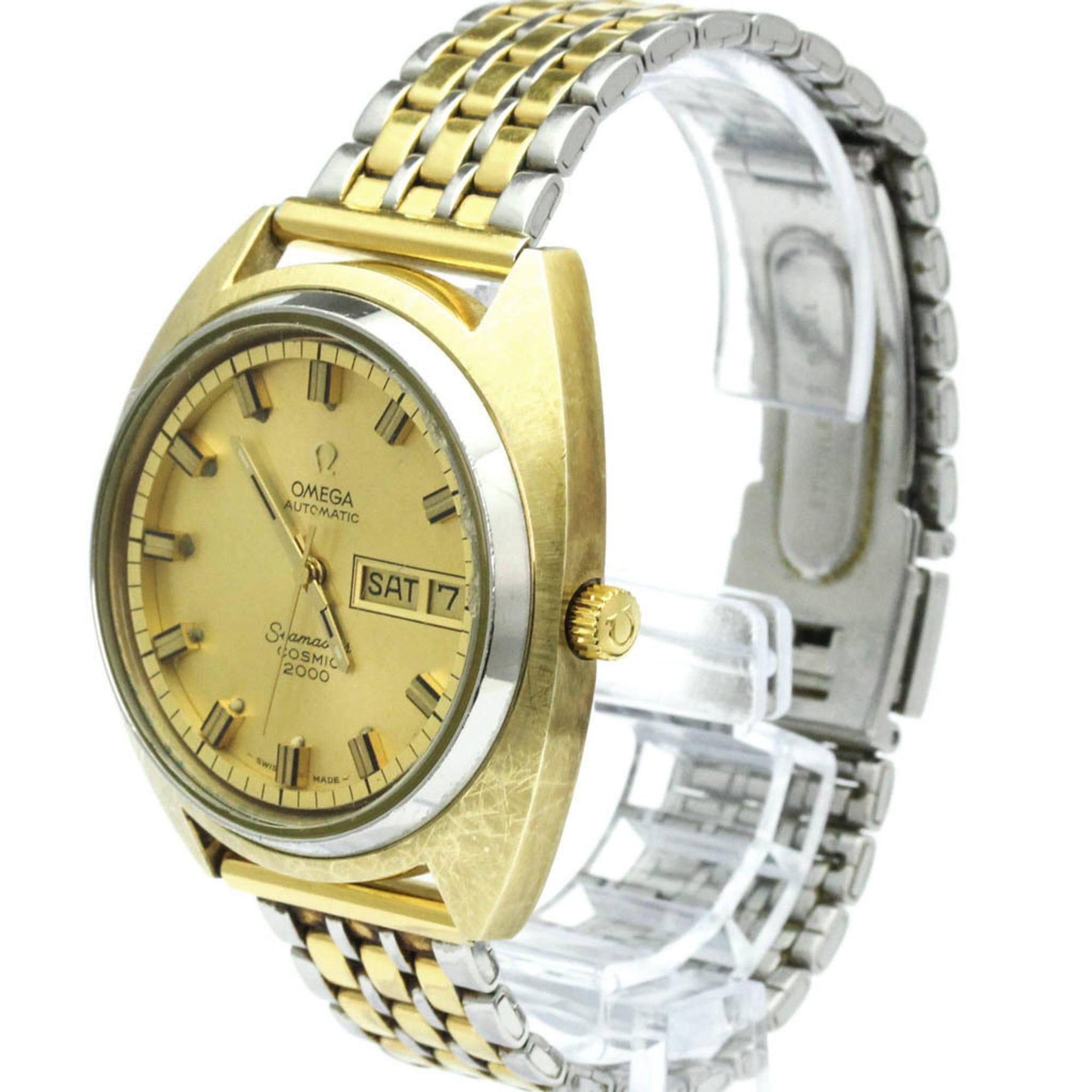 OMEGA Seamaster Cosmic 2000 Cal 1022 Gold Plated Automatic Mens Watch 166.131