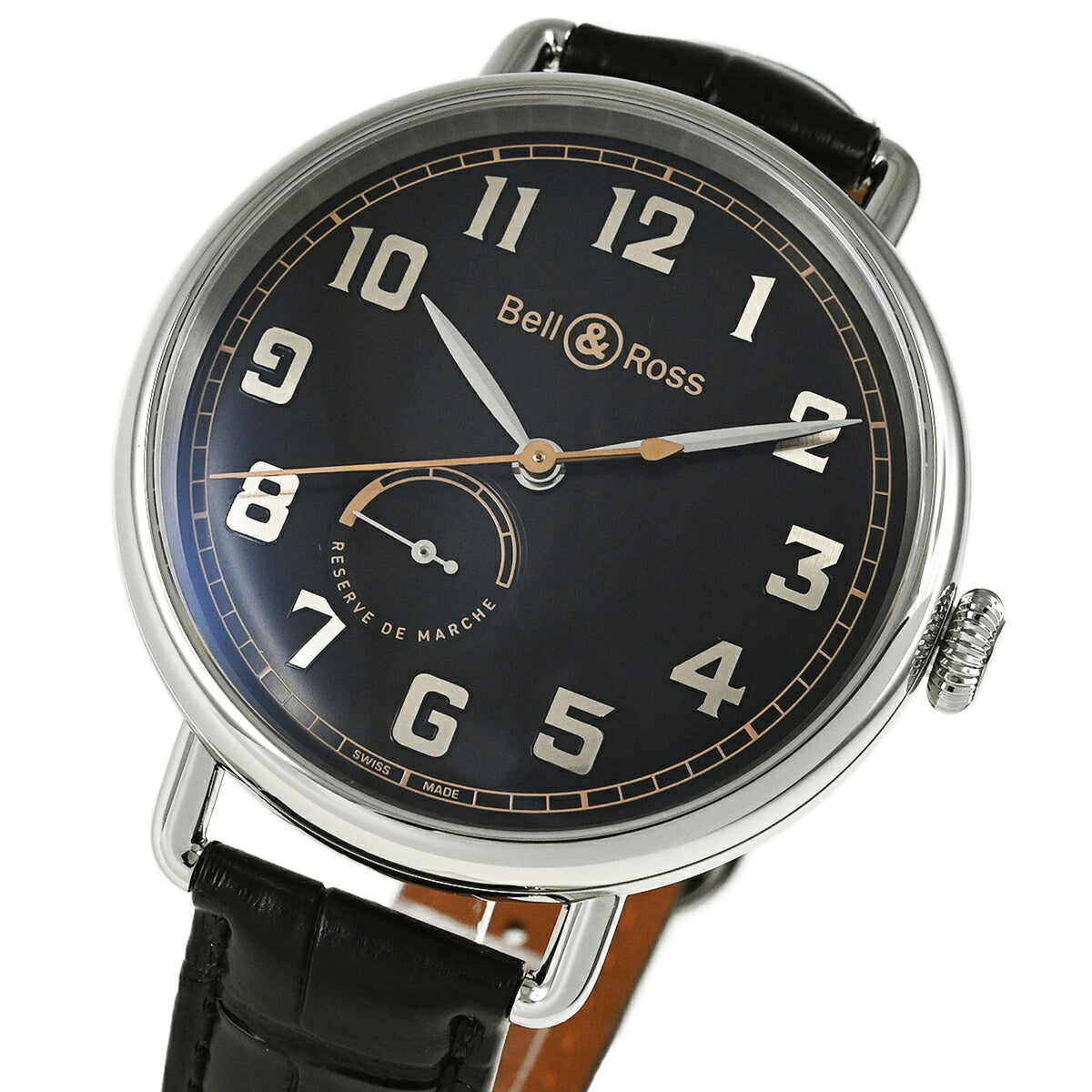 Bell & Ross BR WW1 Heritage Power Reserve BRWW197-HER-ST/SCR Black Dial 45mm Watch