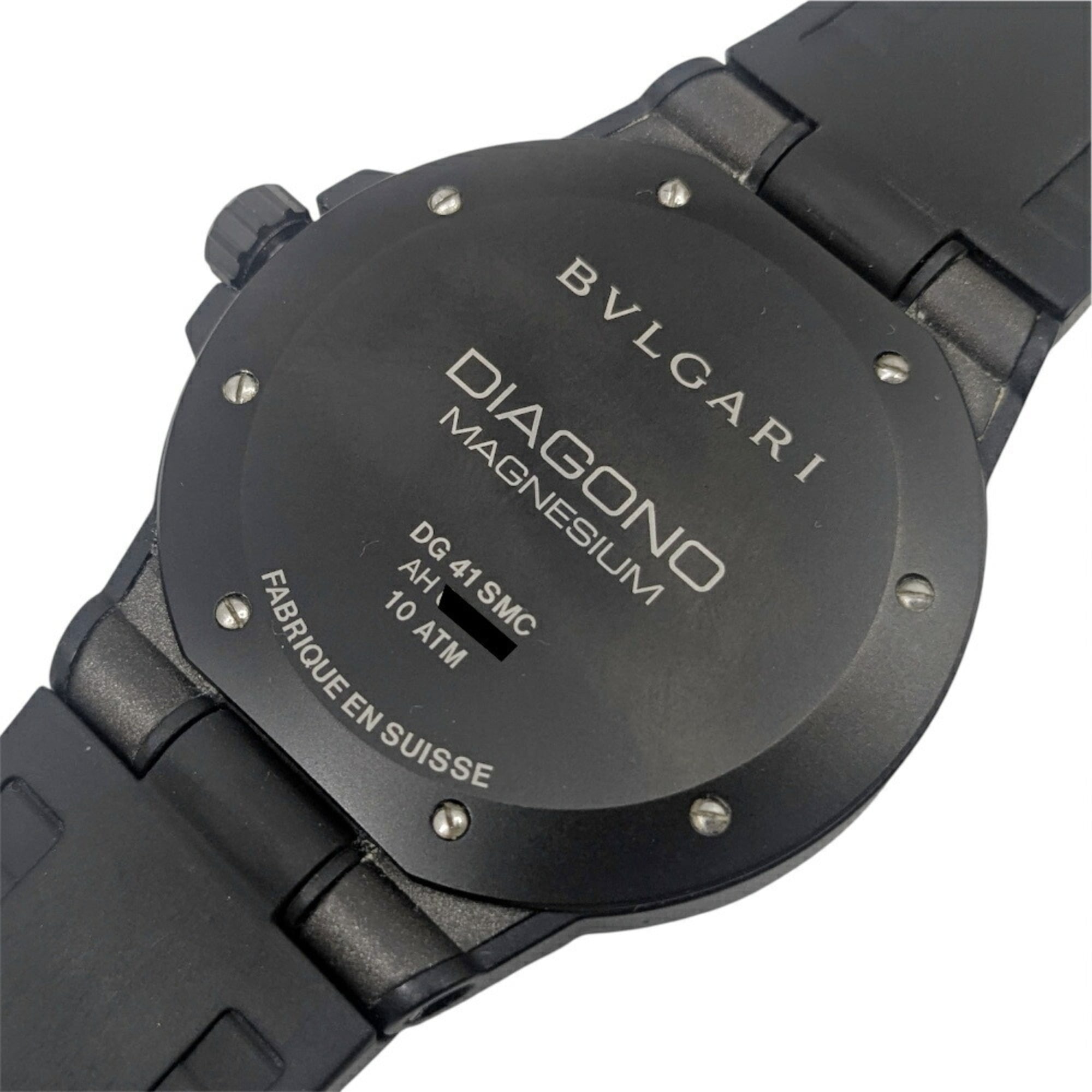 BVLGARI Diagono Magnesium Date met grijze keramische wijzerplaat en zwart rubberen band – automatisch herenhorloge DG41SMC