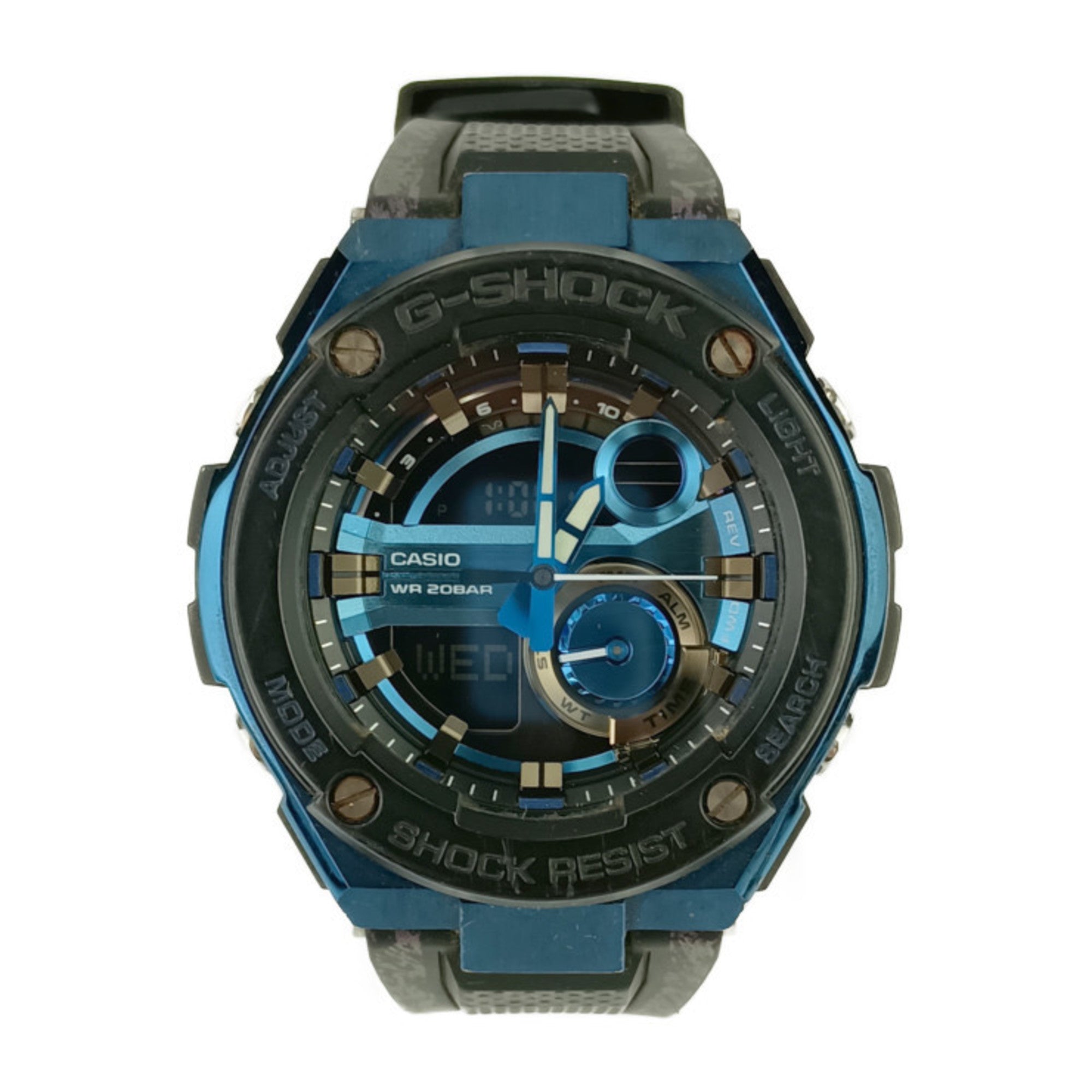CASIO Casio Watch G-SHOCK G-STEEL G-Shock G-Steel GST-200CP-2AJF Black & Blue Dial Resin Stainless Steel Men's Digital Quartz