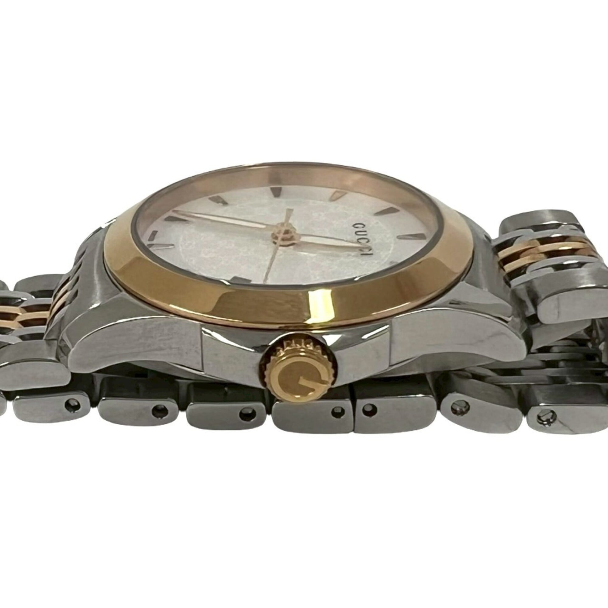GUCCI GG Logo Stainless Steel Quartz Wrist Silver 32380
