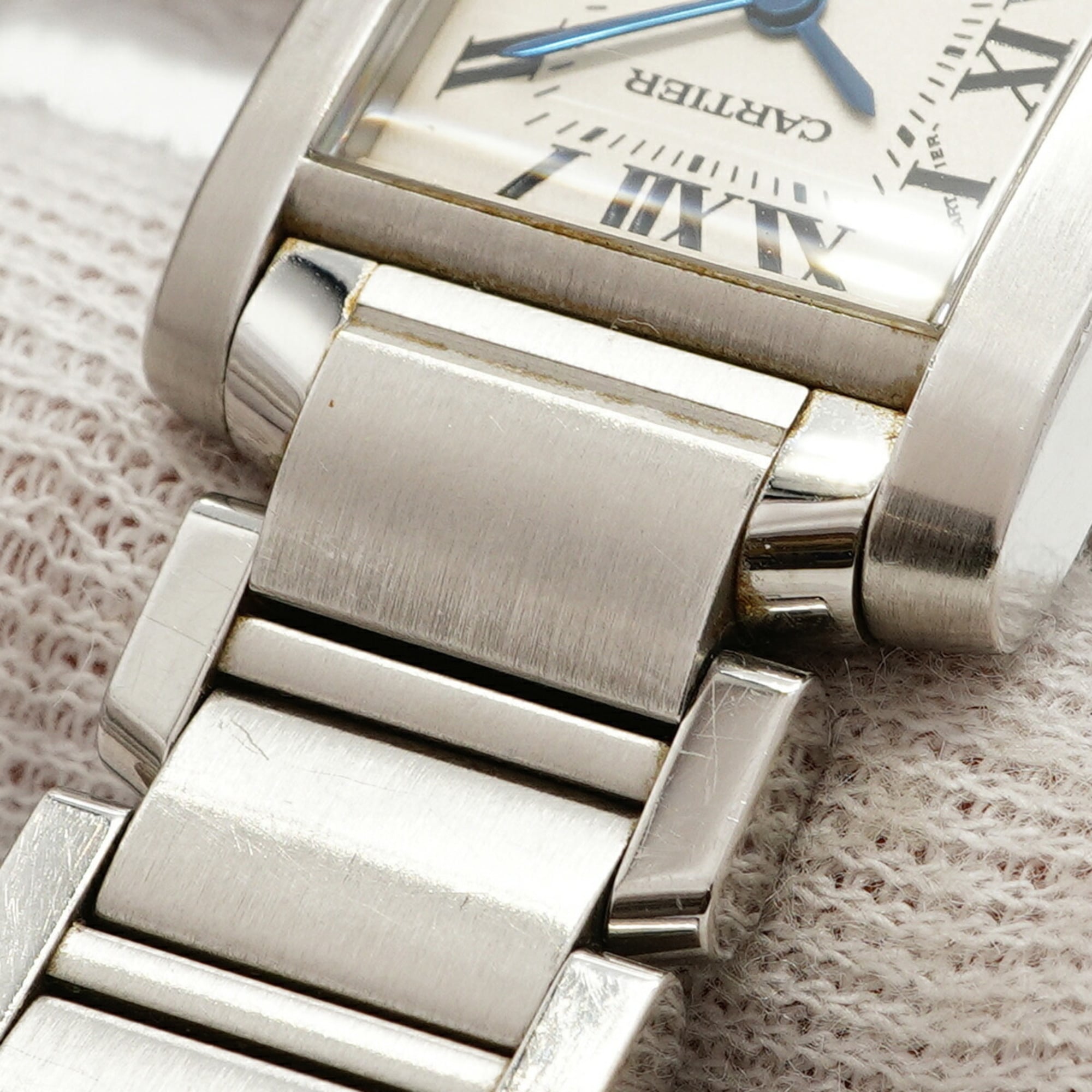 Cartier Tank Française SM W51008Q3 Damenuhr Elfenbein Zifferblatt