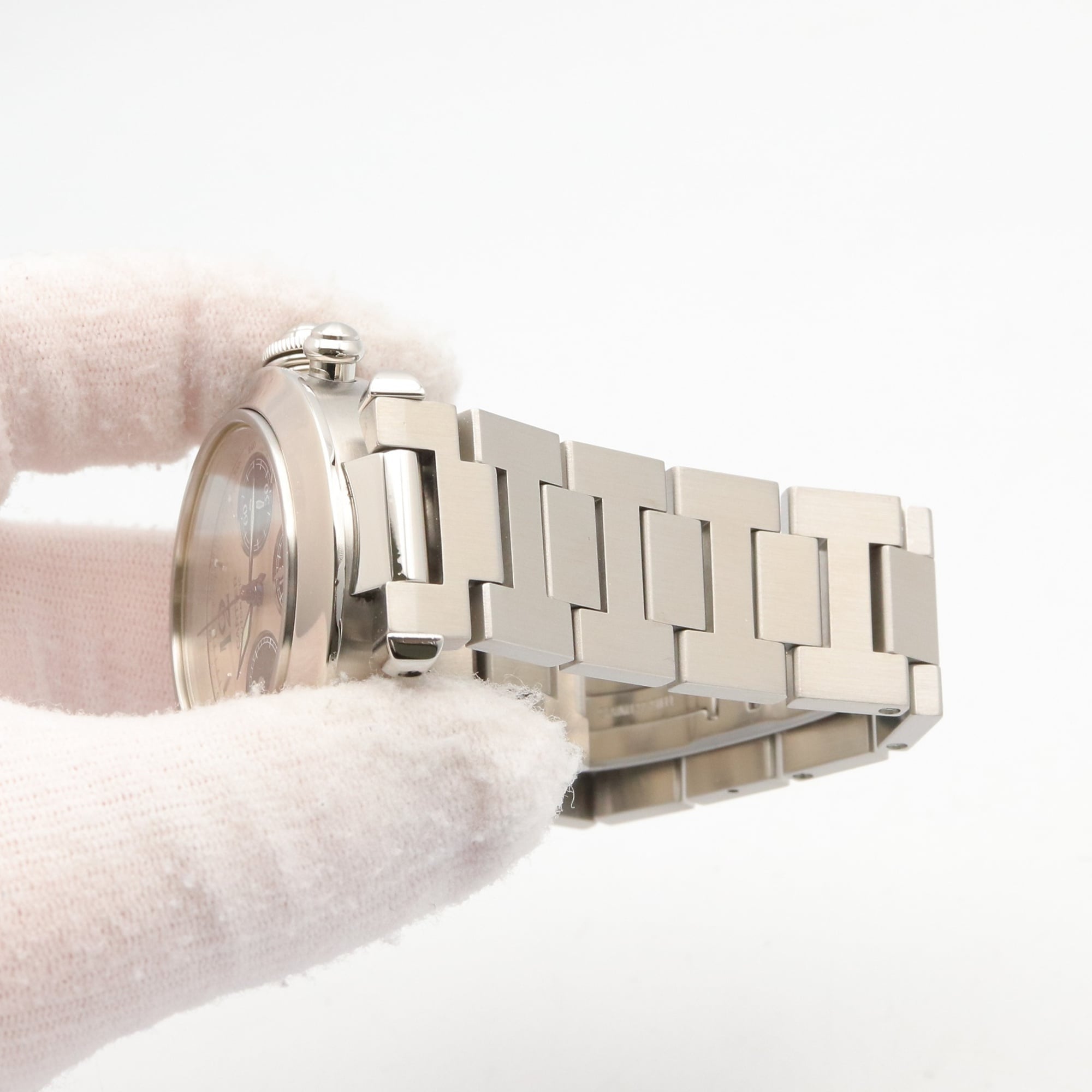 Cartier Pasha C chronograafhorloge, roestvrij staal, jongensmaat, zilverkleurig, W31048M7