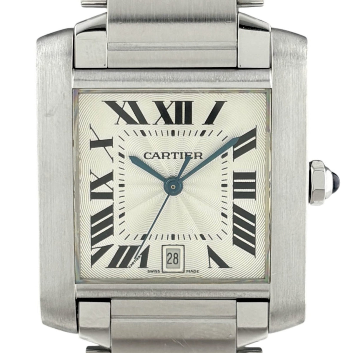 Montre Cartier Tank Française LM W51002Q3, cadran argenté, 28 mm