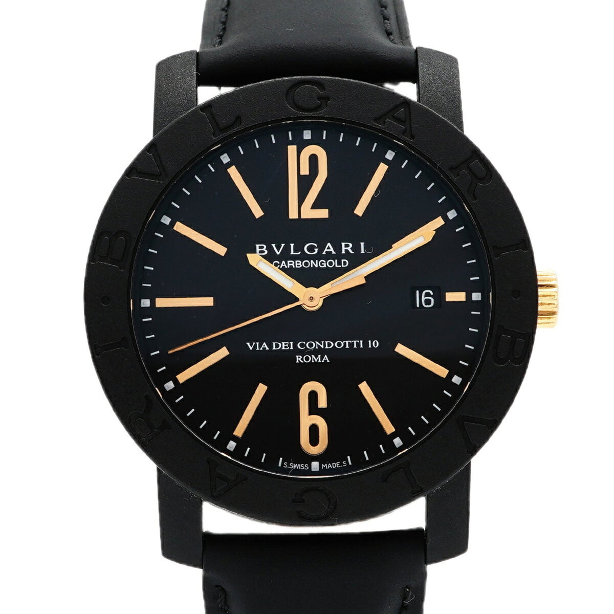 Bvlgari BB40CL horloge met zwarte wijzerplaat 40mm