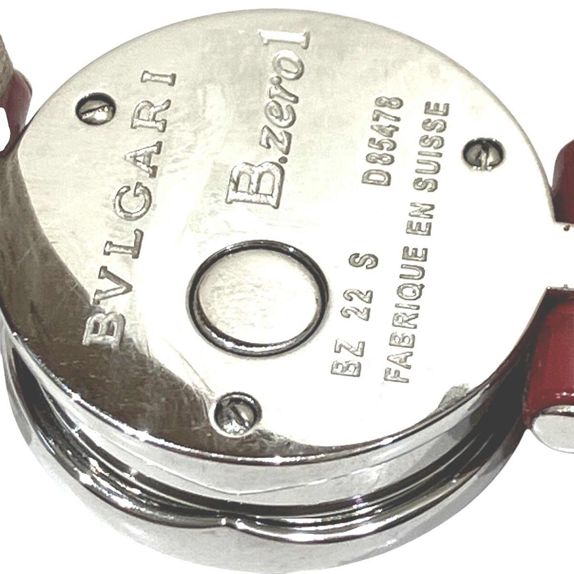 Bulgari Watch, Total Weight 26.8g, Stainless Steel, Genuine Leather Strap, Quartz Movement, Pink Mother-of-Pearl Dial, BZ22S