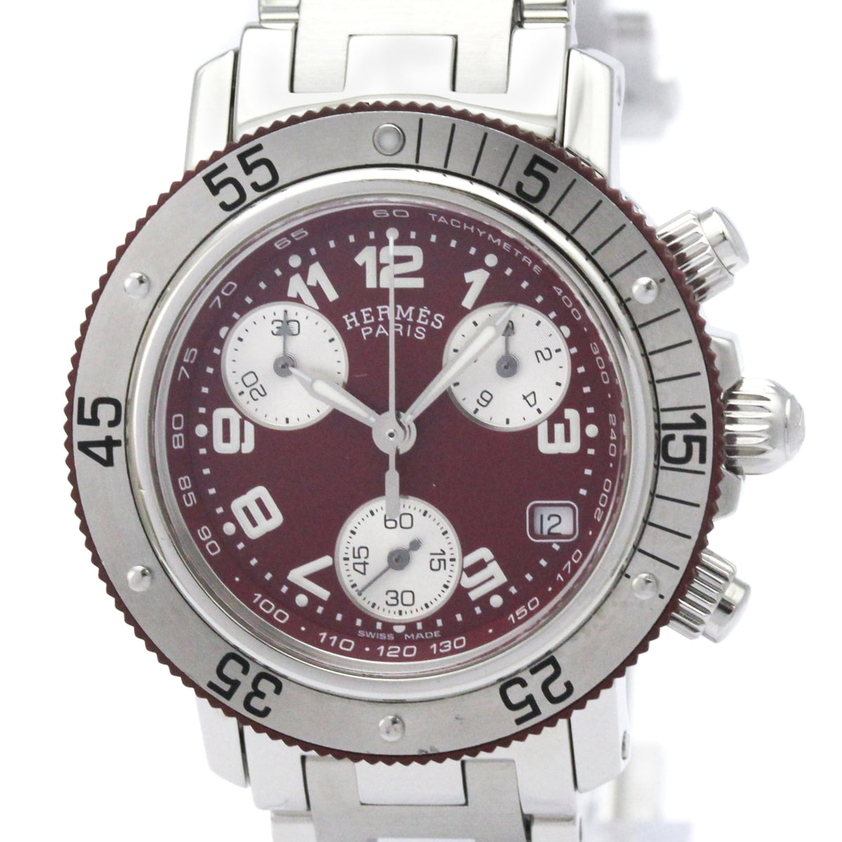 Hermes Clipper CL2.318 Bordeaux Zifferblatt 33 mm Uhr