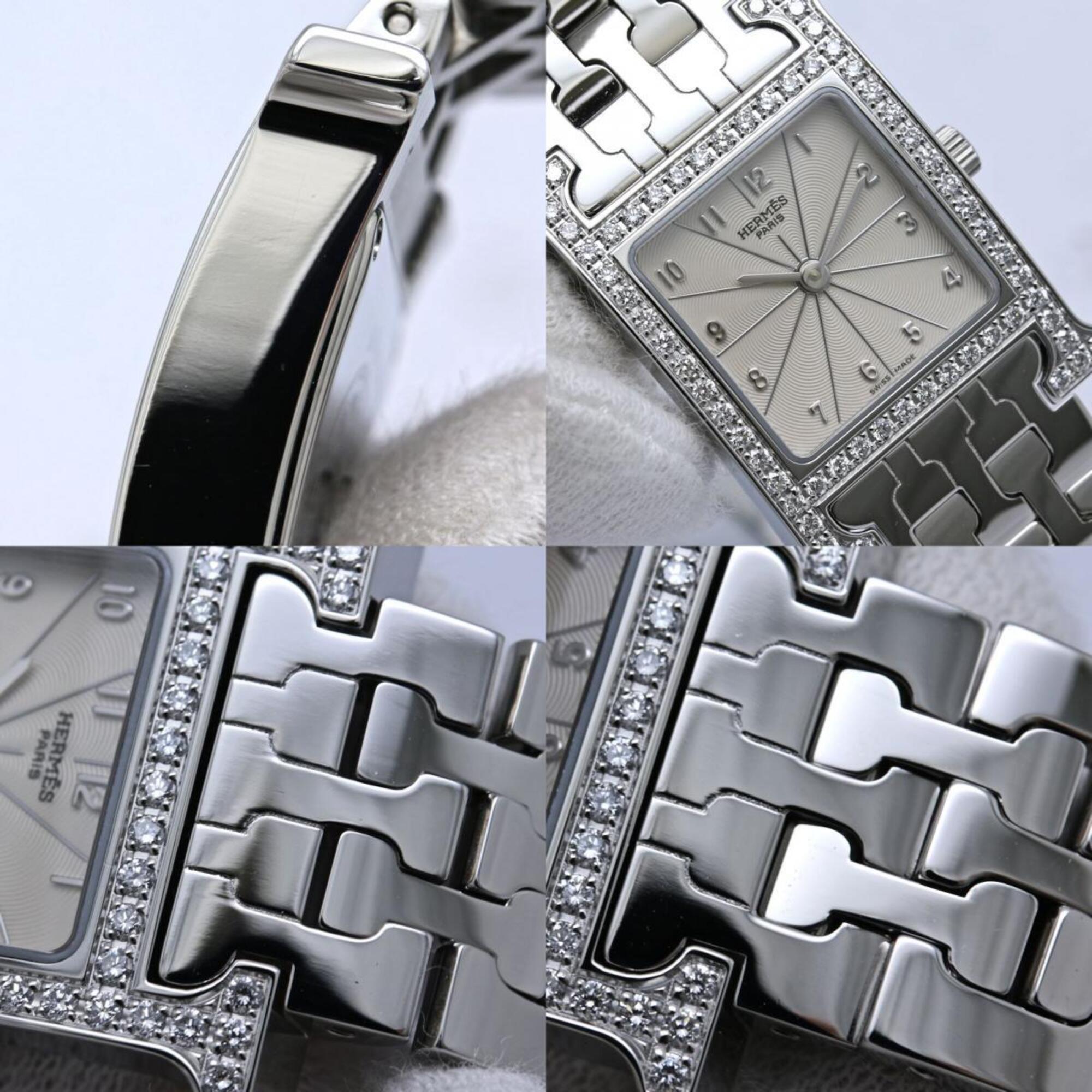 HERMES H- with diamond bezel HH1.230.271 4804 wo stainless steel 40558