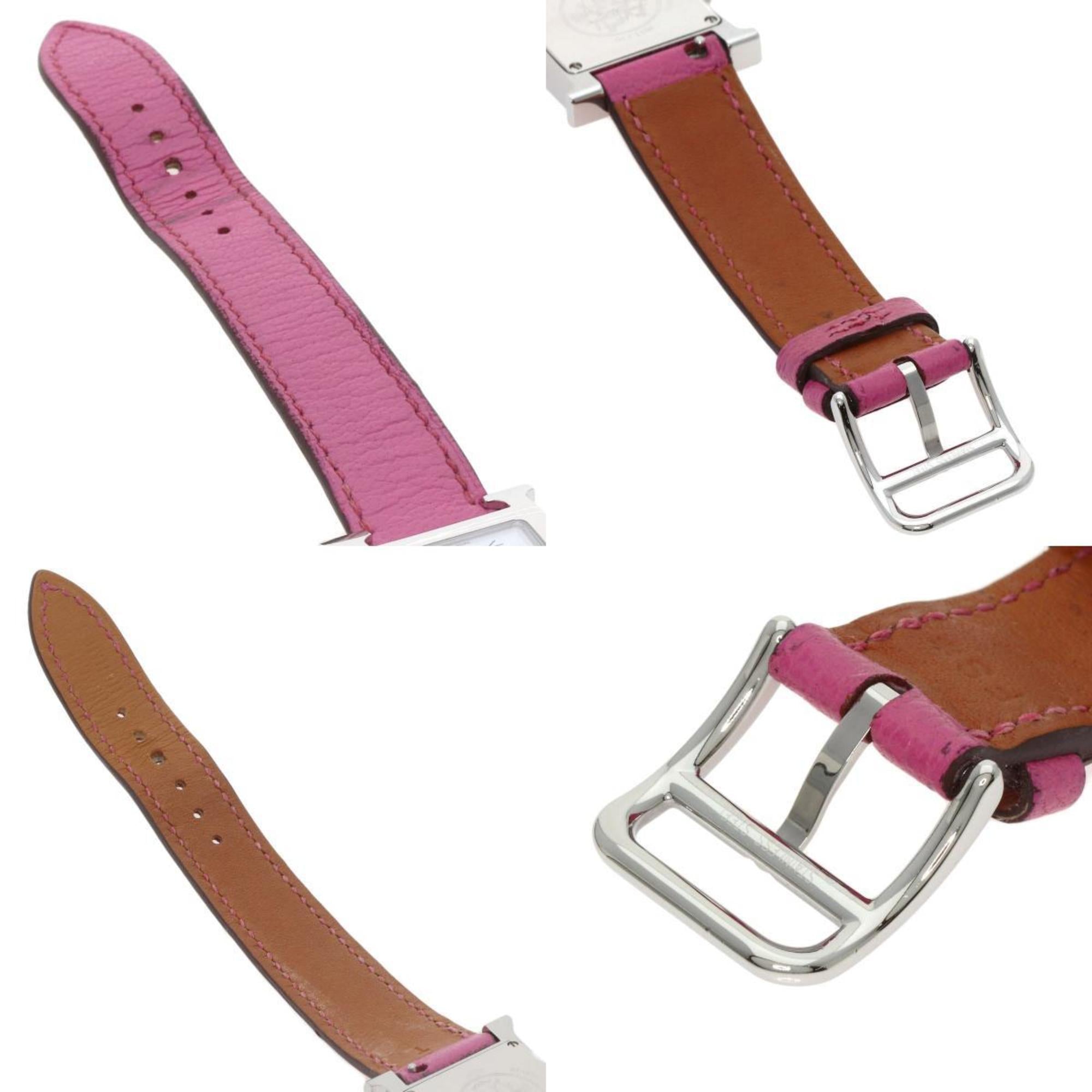 Hermes HH1.210 H Horloge Roestvrij staal Leer Dames HERMES