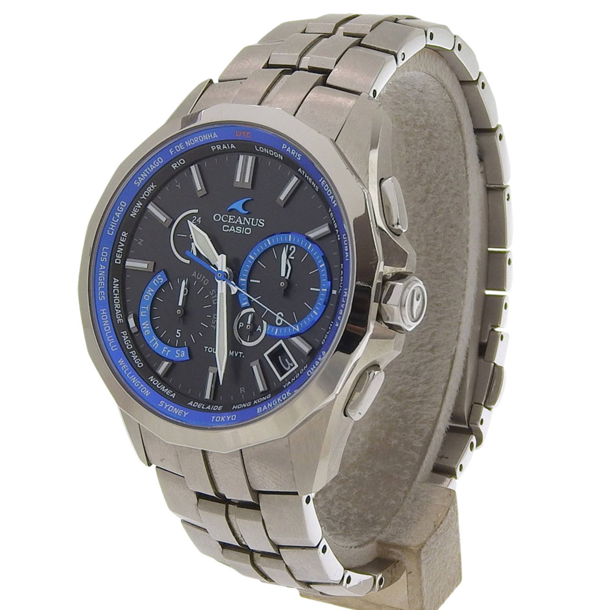 Casio Oceanus Manta Watch OCW-S2400 Titanium Black Solar Radio-Controlled Chronograph Dial Men's