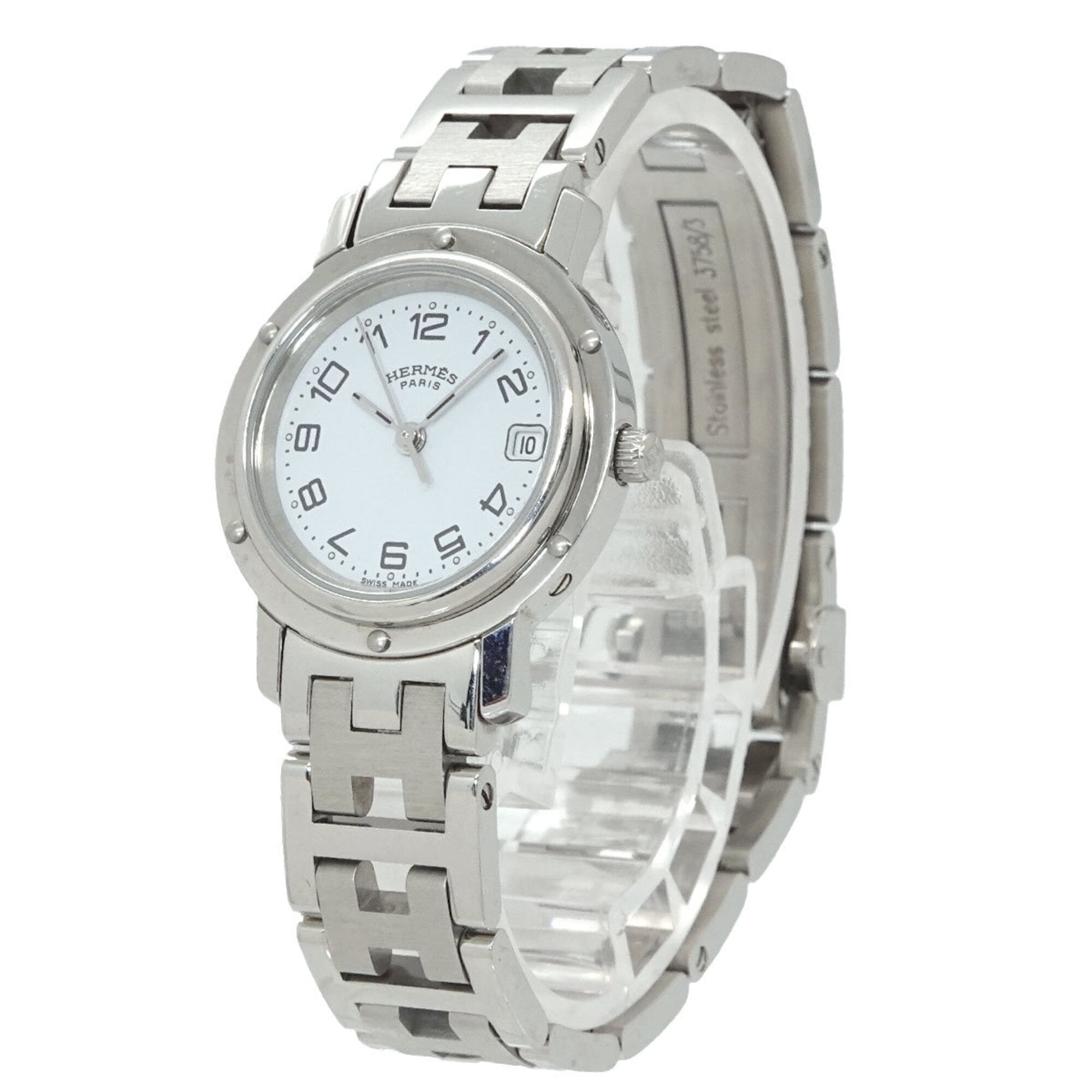 Hermes Clipper CL4 210 Wo Date Display White Quartz
