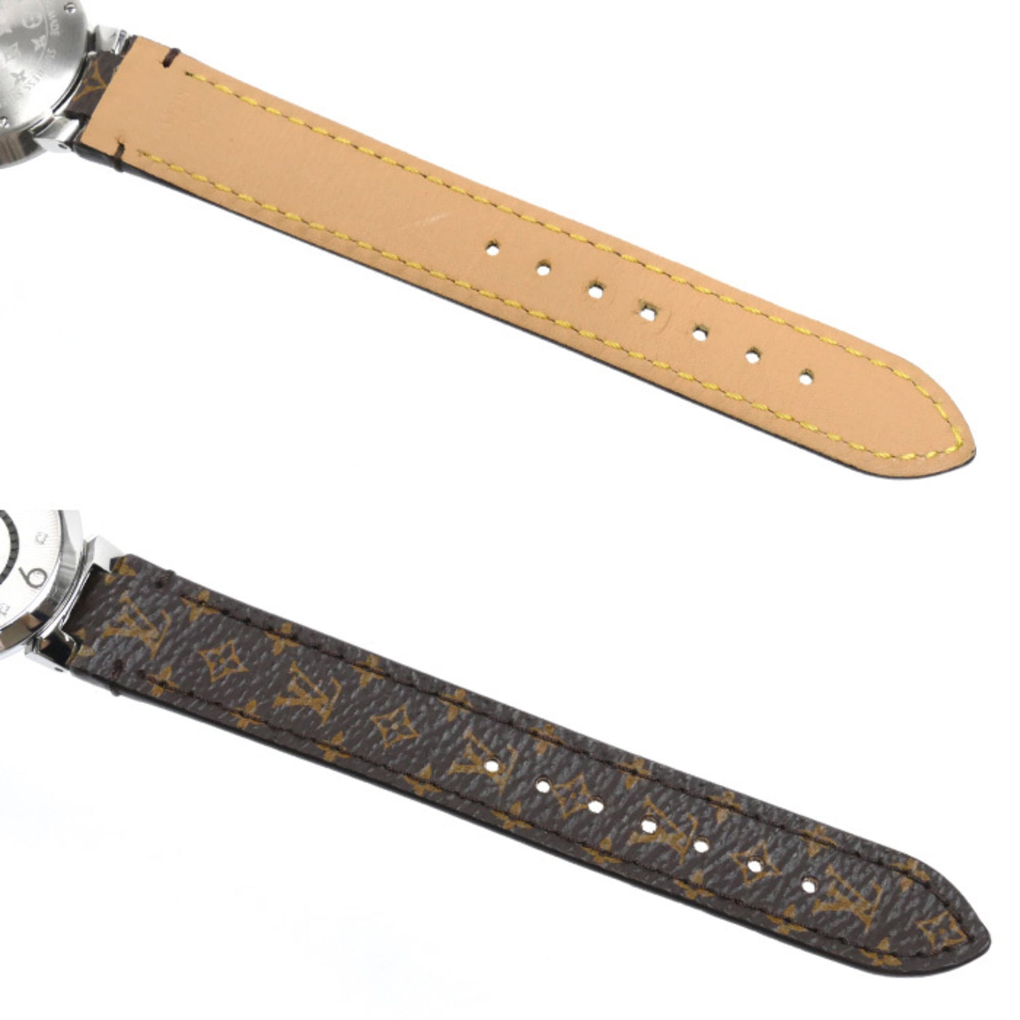 Louis Vuitton Tambour Slim 8PD Battery Operated Q12MG Silver Dial 28mm Watch