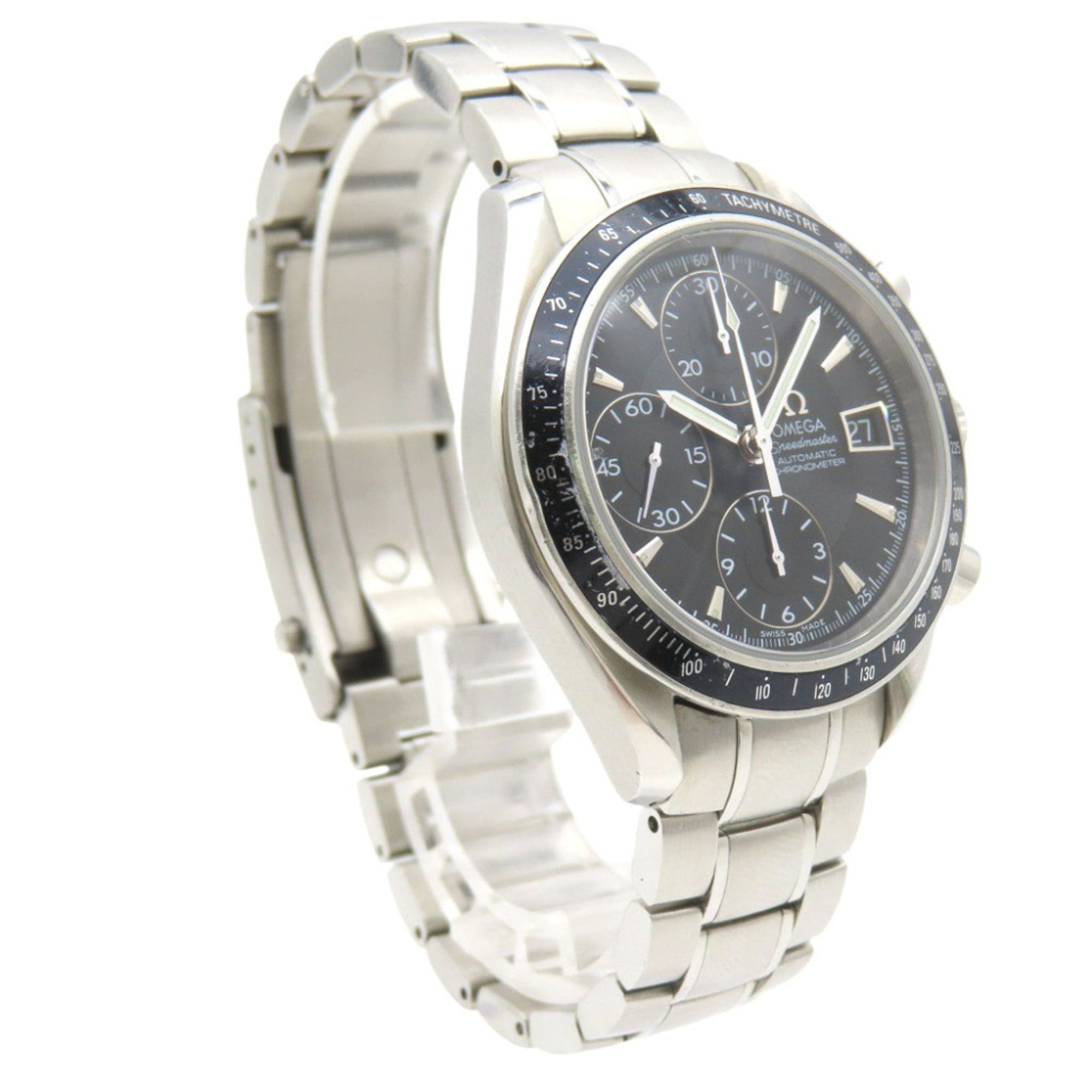 Omega Speedmaster Date 3210.50 automatisch horloge, roestvrij staal, zwarte wijzerplaat, 0190OMEGA, herenhorloge