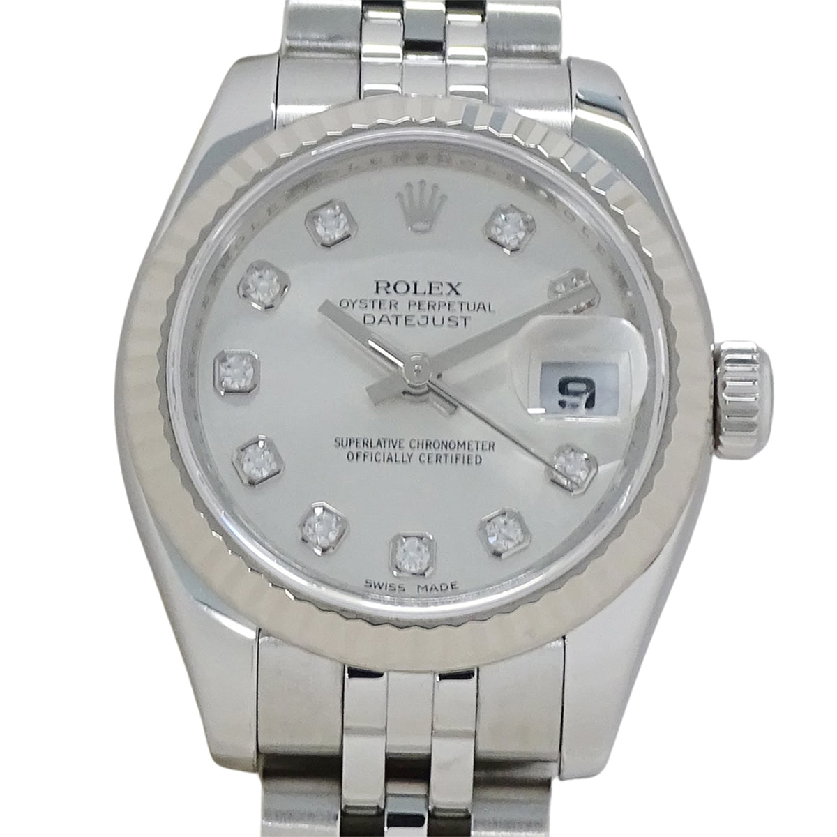 Rolex Datejust 179174G M met zilveren wijzerplaat, 26 mm horloge