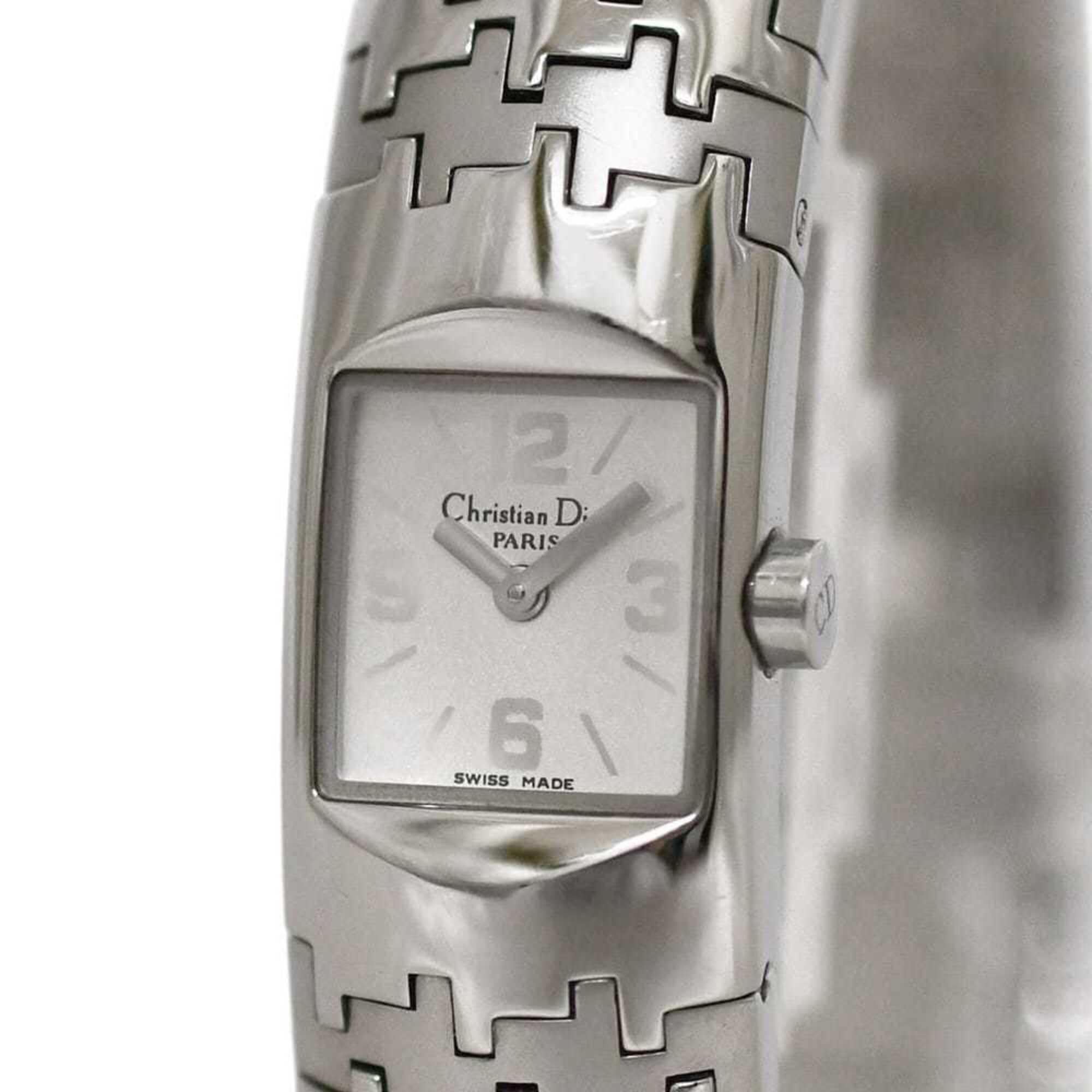 Christian Dior watch, white dial, silver Diophilic D96-100, women's, s