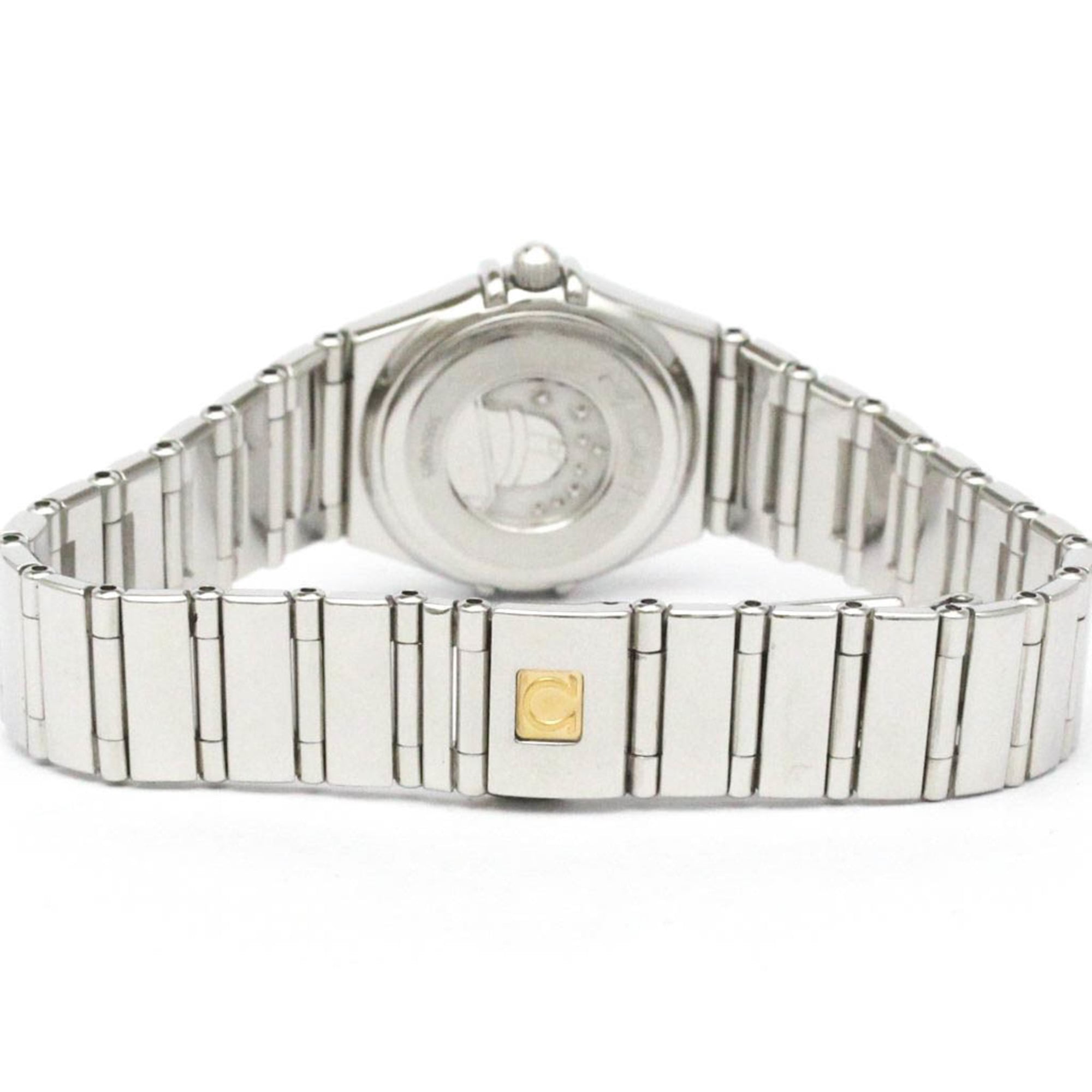 OMEGA Constellation Damenuhr aus Stahl Quarz Diamanten und Perlmuttzifferblatt 1566.76