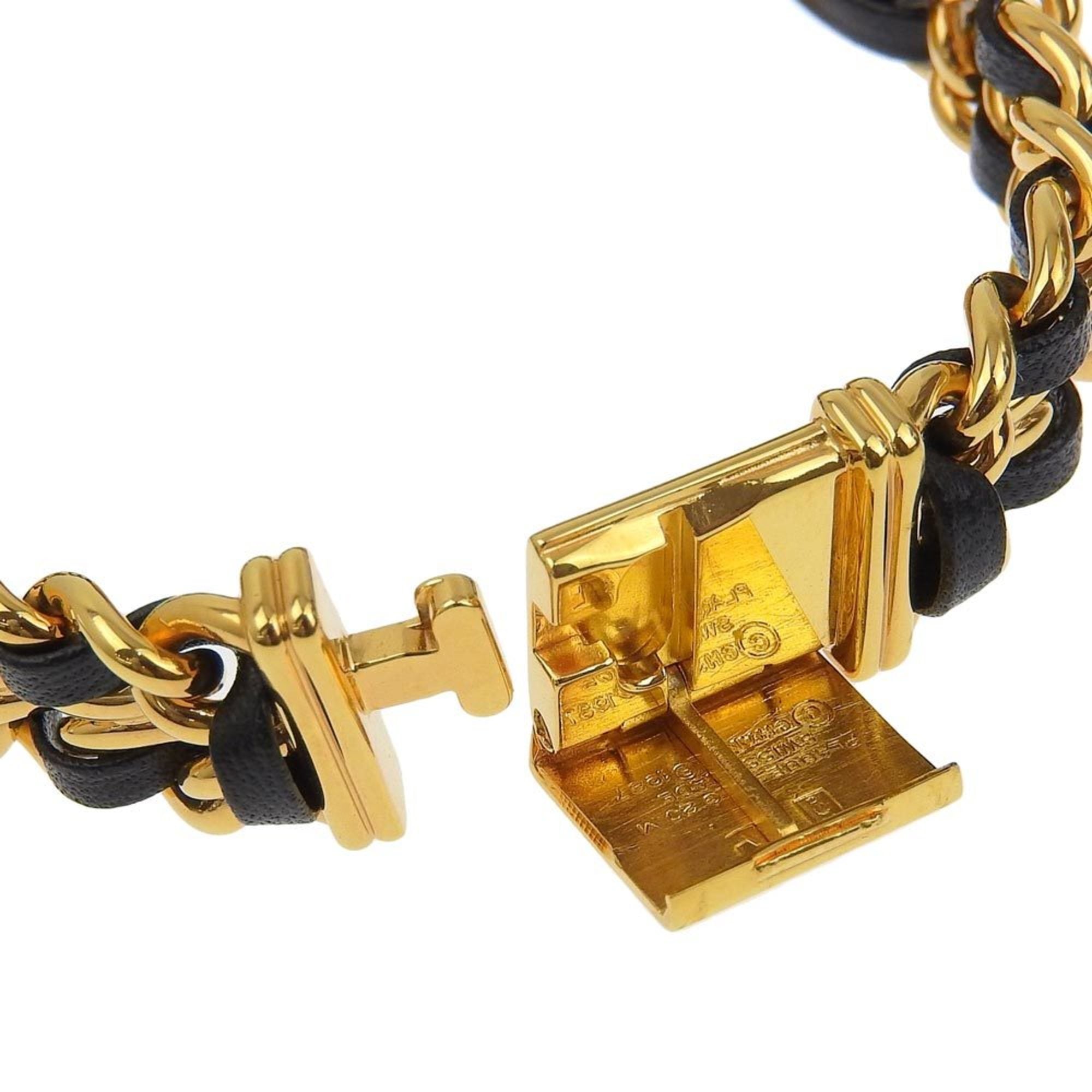 Chanel CHANEL Premiere S Uhr H0001 Vergoldet x LederQuarz analoges ZifferblattSchwarz Zifferblatt, Damenuhr