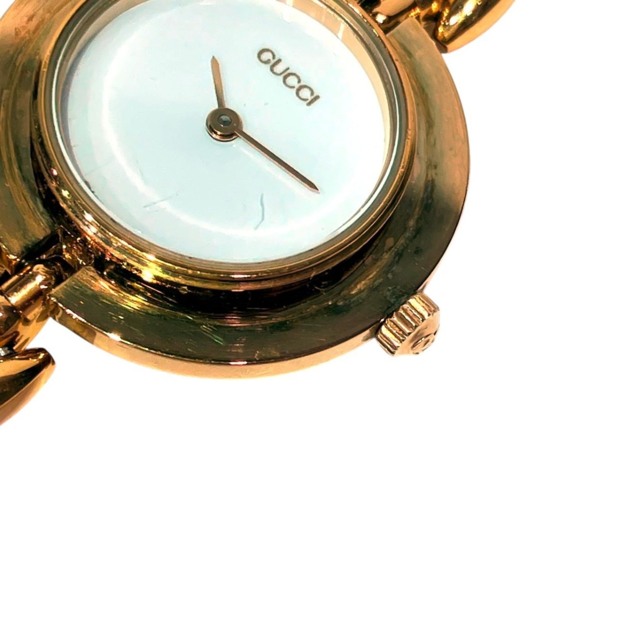 Gucci GUCCI Changeable Bezel Watch, Total Weight 25.6g, GP, Quartz, White Dial, 11 12.2