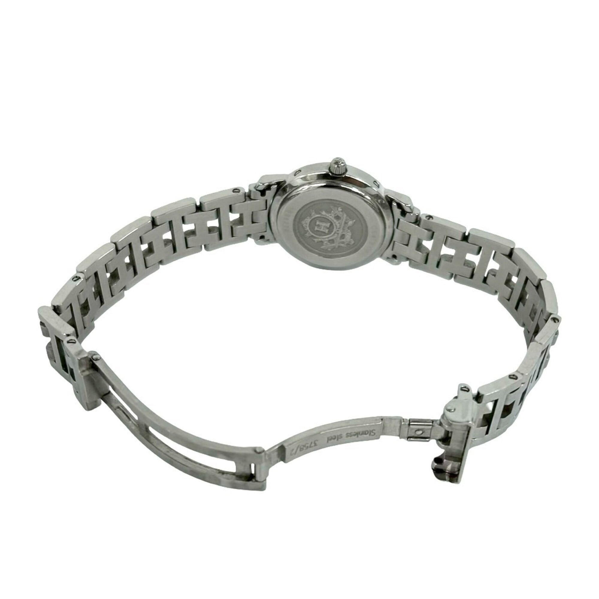 HERMES Clipper CL4.210 Stainless Steel Quartz Wrist Silver 32533