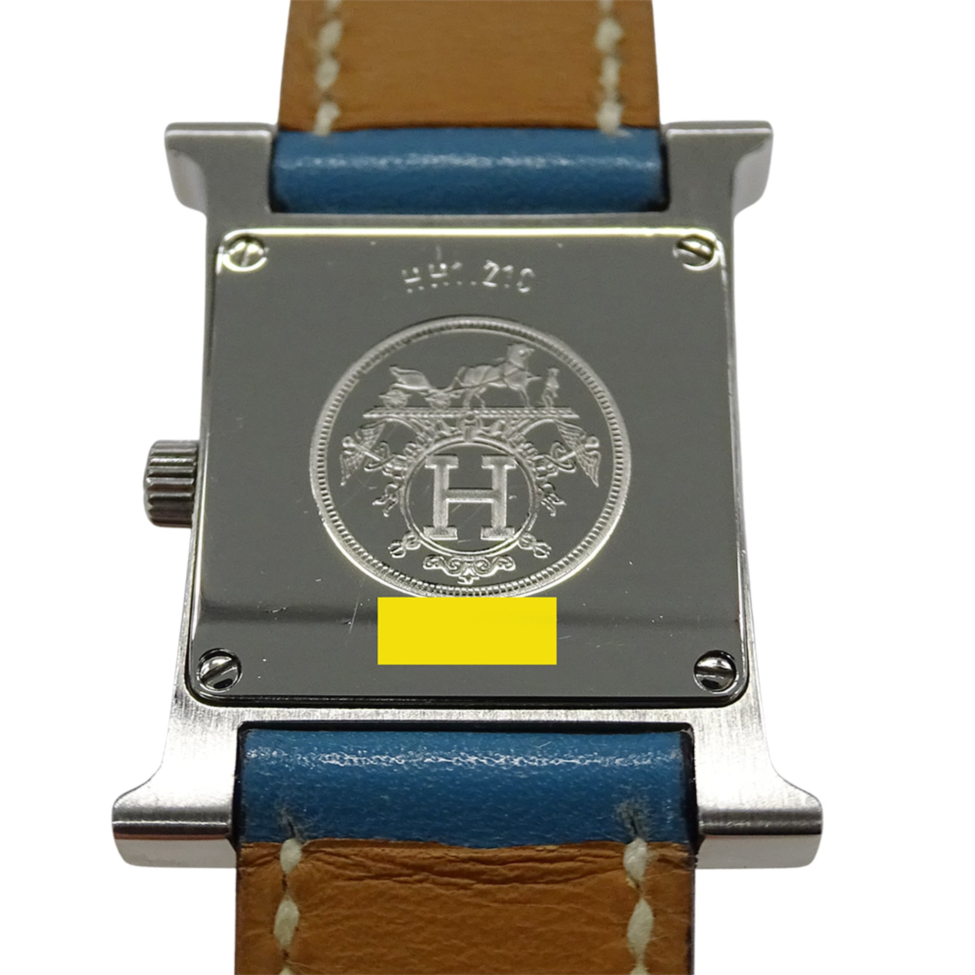 Hermes HERMES Women's Watch Brand H-Watch Quartz QZ Stainless Steel SS Leather HH1.210 Silver Blue □G