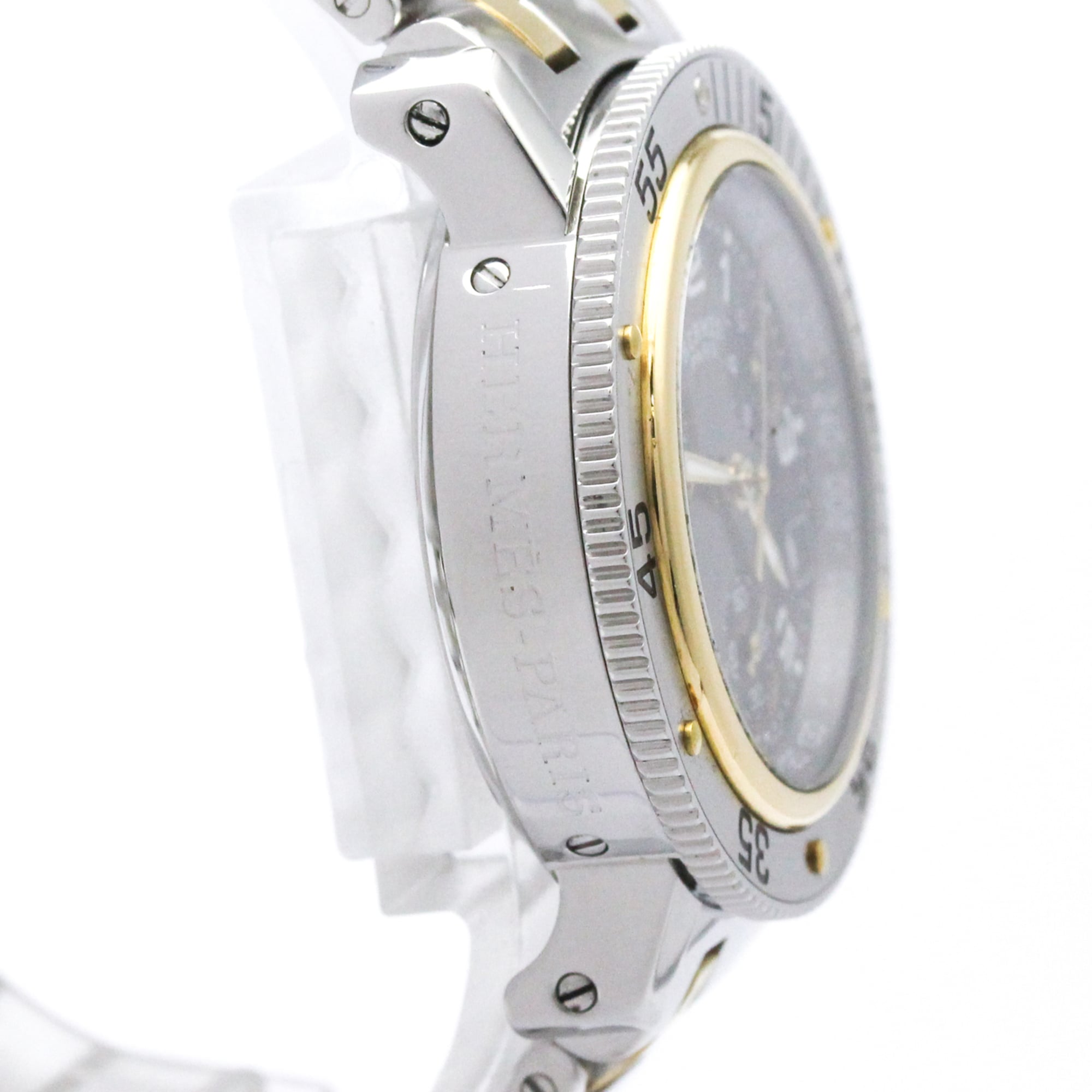 HERMES Clipper Diver Chronograph 18K Gold Steel CL2.320