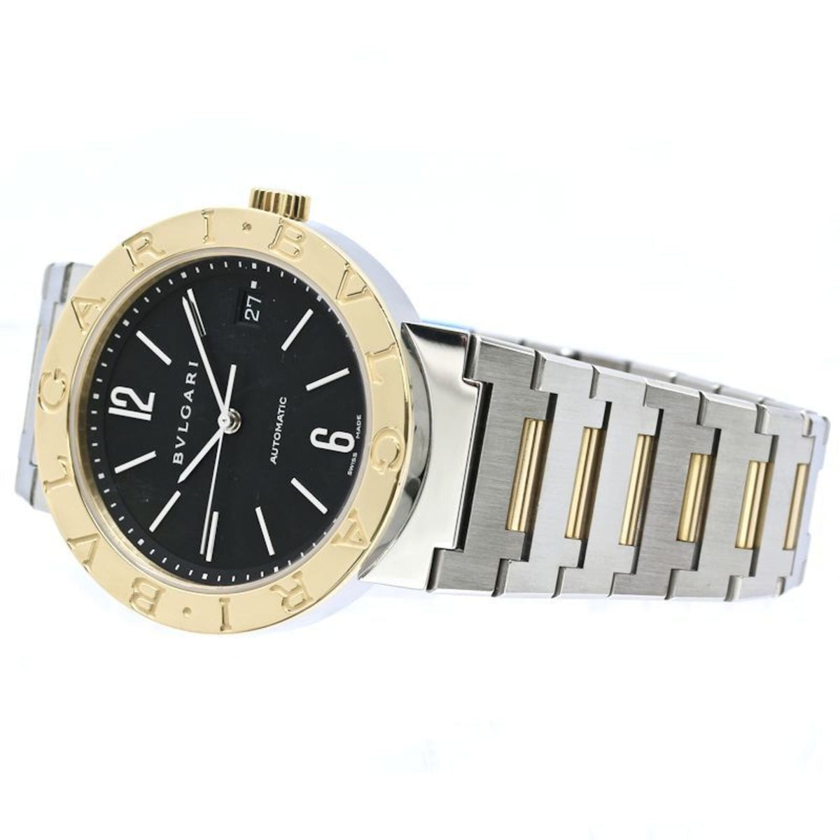 Bvlgari Bulgari Oud model BB38SGDAT BB38SGDAT BB38SGAUTO Horloge met zwarte wijzerplaat, 38 mm