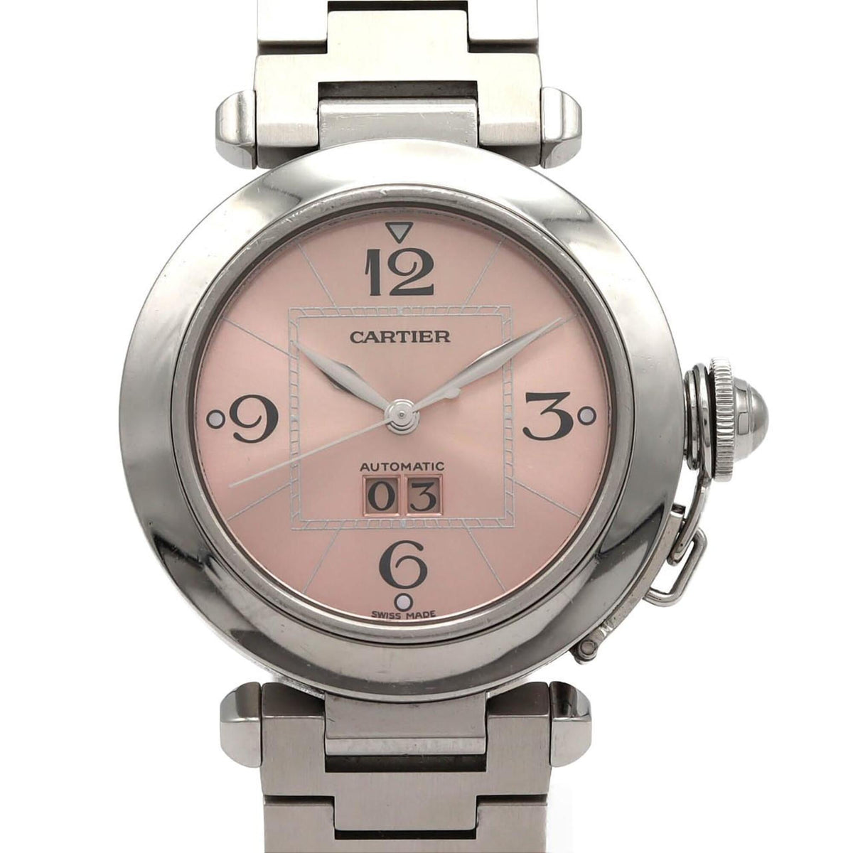 Cartier Pasha C Grande Date W31058M7 Pink Dial 35mm Watch