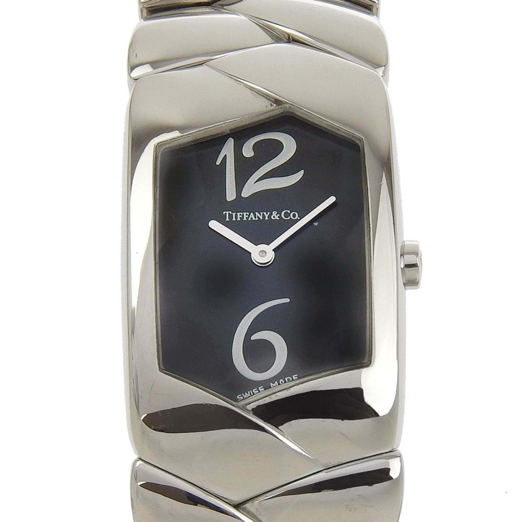 Tiffany & Co. Women's Tisolo Watch Z6301.10, Stainless Steel Quartz Analog Display, Black Dial