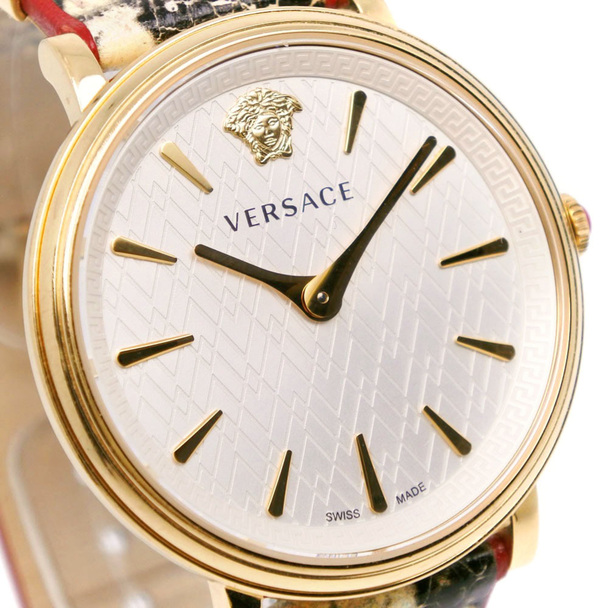 Versace VERSACE LOVE Uhr aus Edelstahl und LederQuarz analoges ZifferblattWeiß Zifferblatt, Damenuhr S111824339