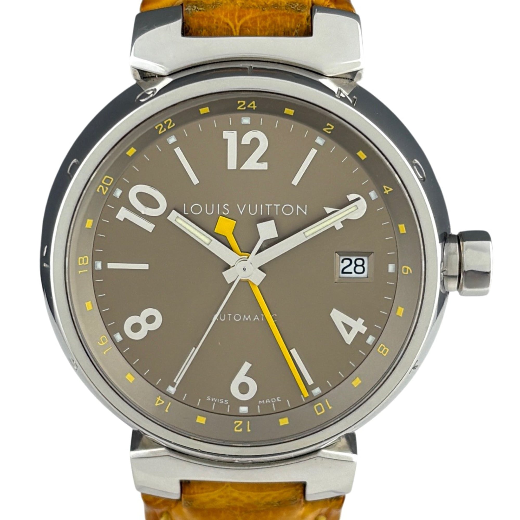 Louis Vuitton Tambour GMT Q1132 Brown Dial 39mm Watch