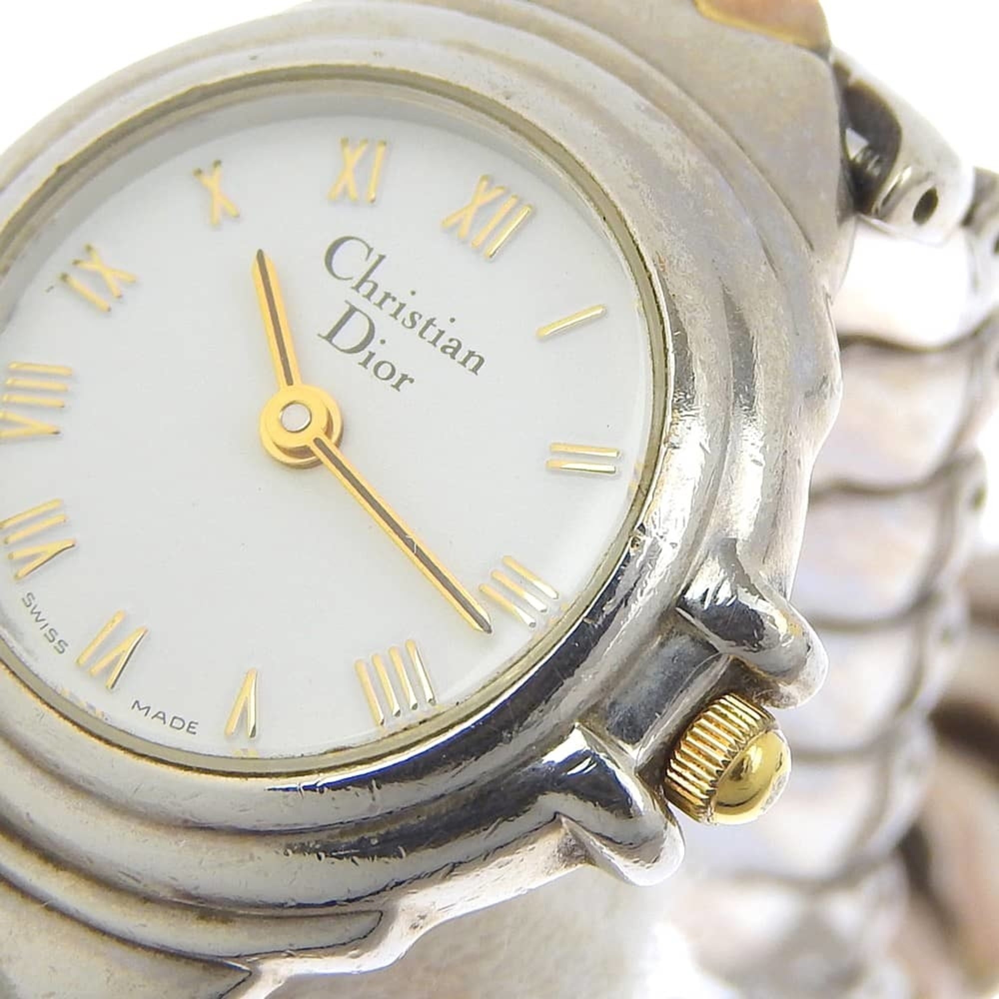 Christian Dior Watch Stainless Steel Quartz Analog White Dial Women's