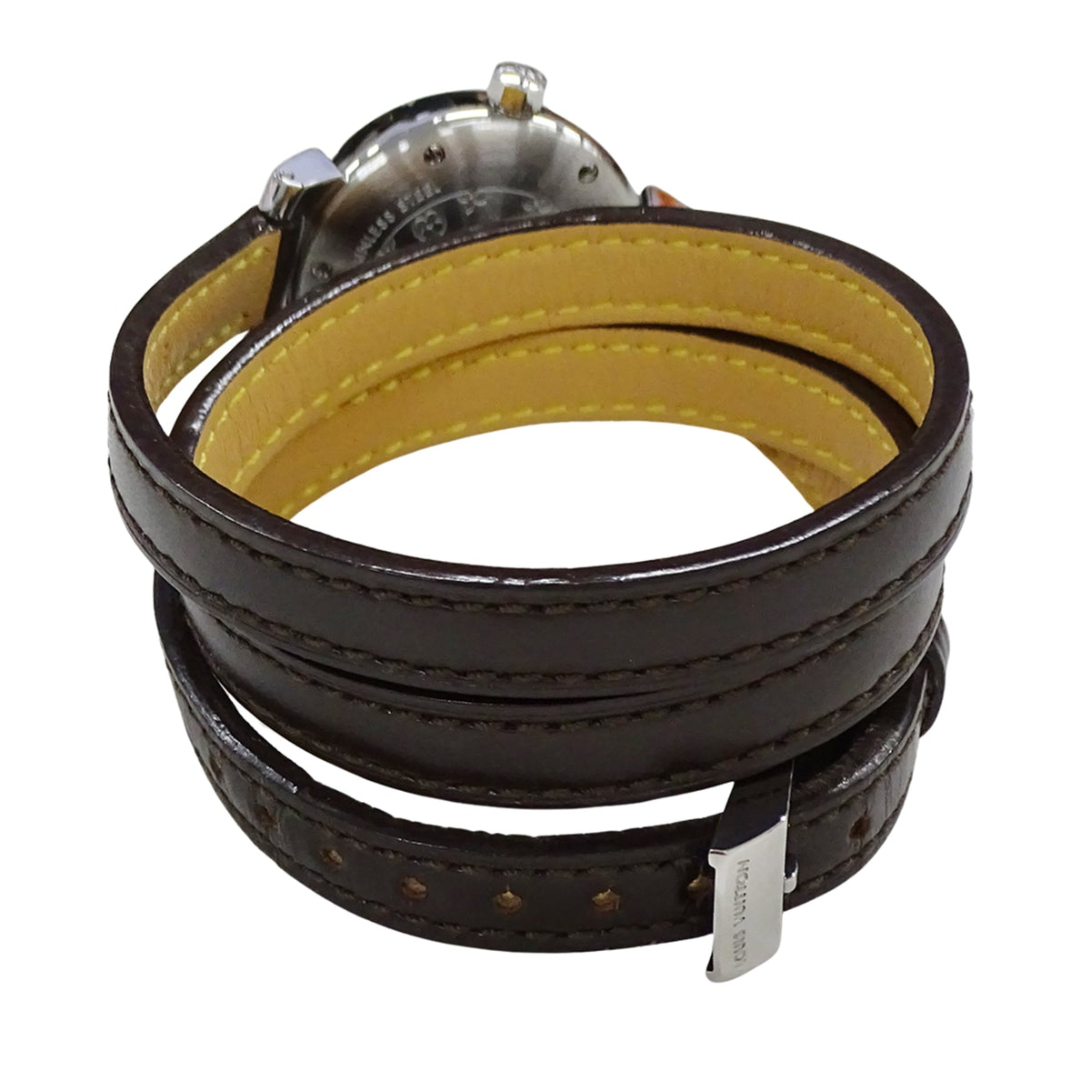 Louis Vuitton Tambour Triple Coiled Q1211 Brown Dial 28mm Watch
